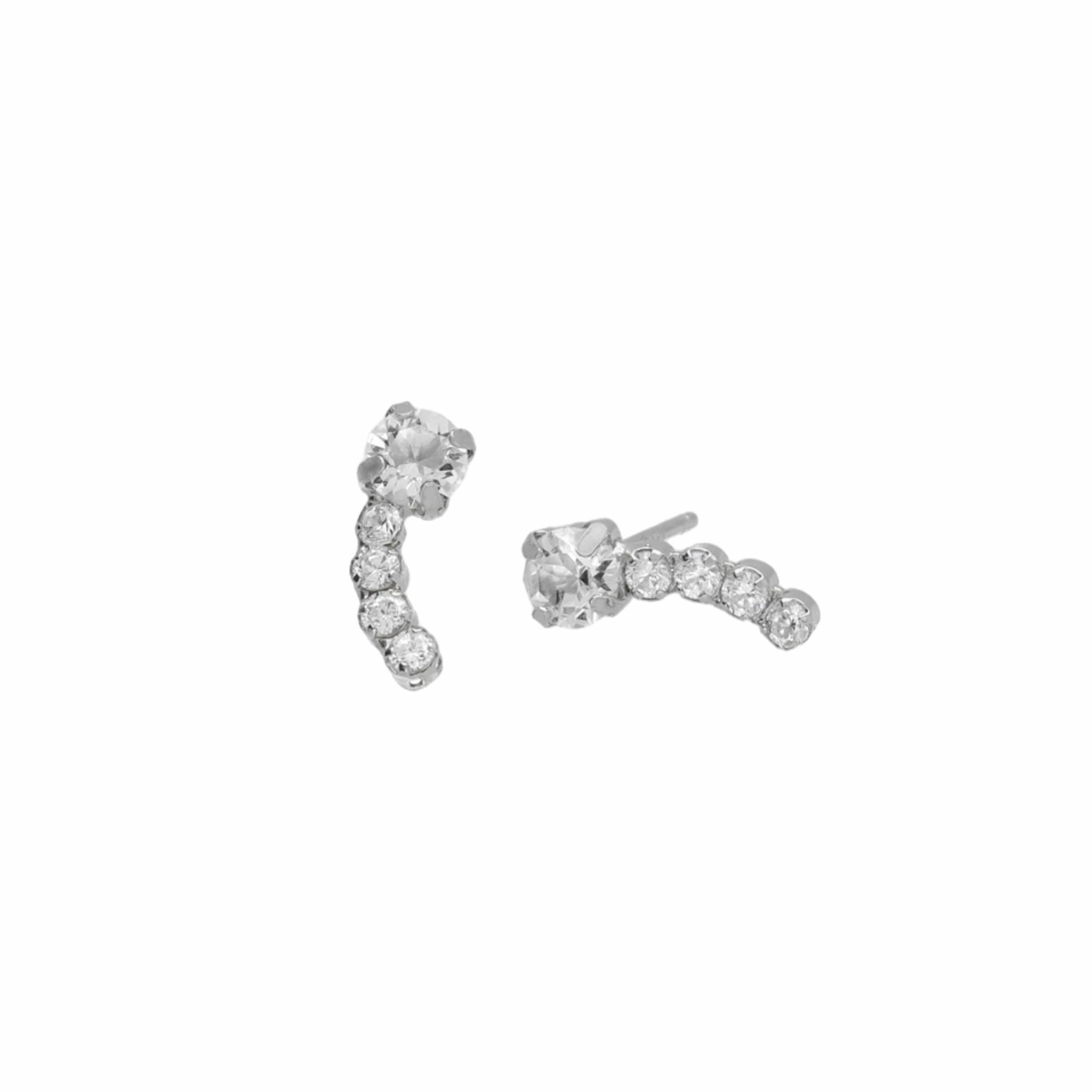 Pendientes Curva Plata - Piedra de Toque