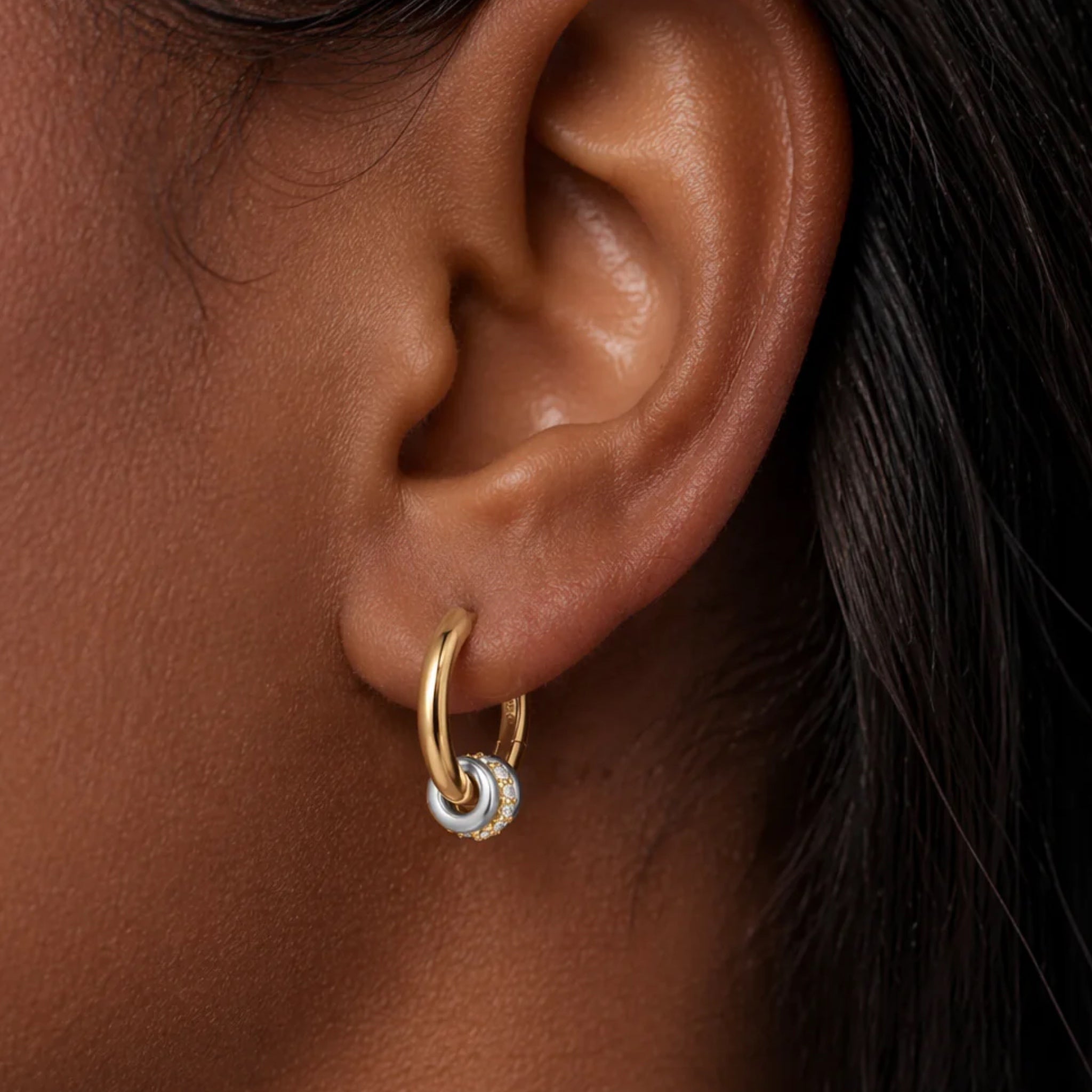 Pendientes de Aro Samira Oro y Plata - Piedra de Toque