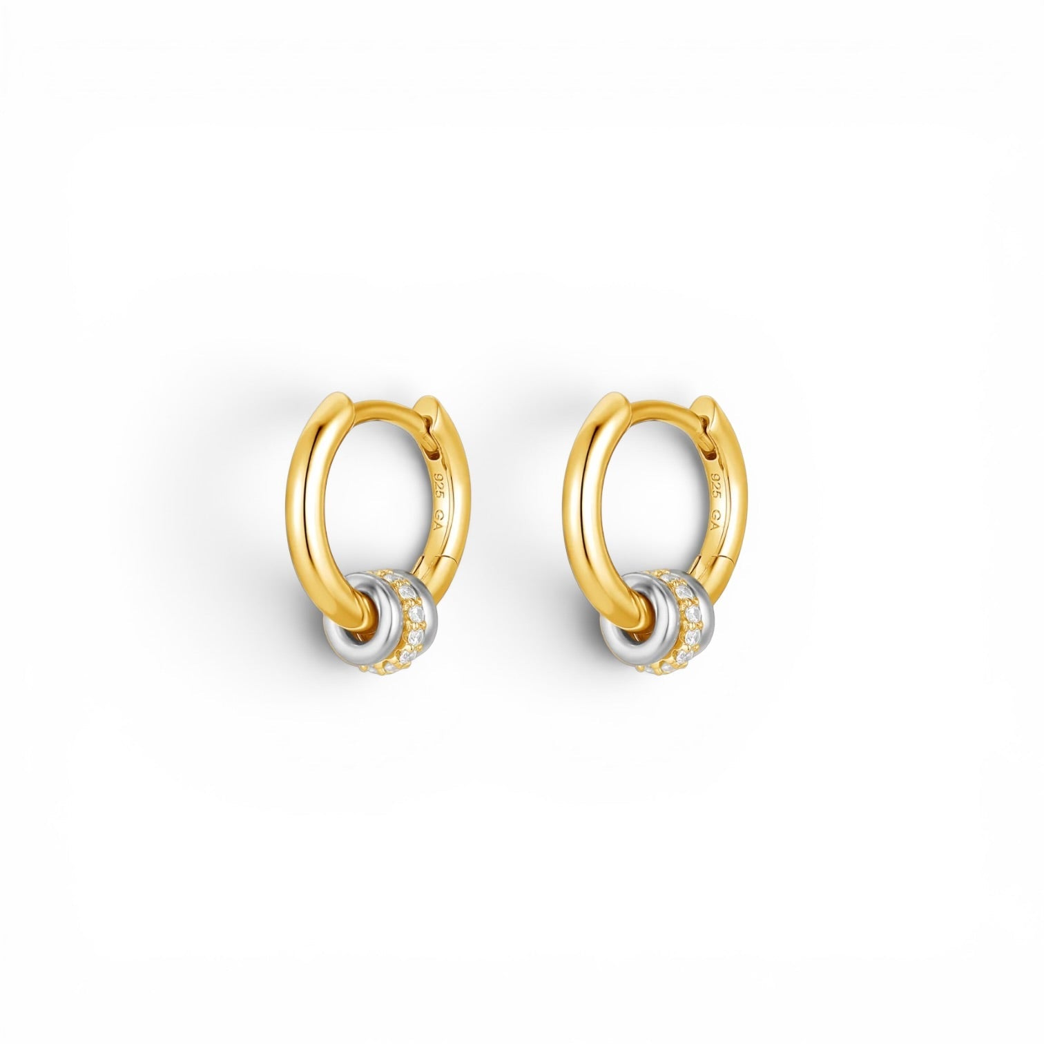 Pendientes de Aro Samira Oro y Plata - Piedra de Toque