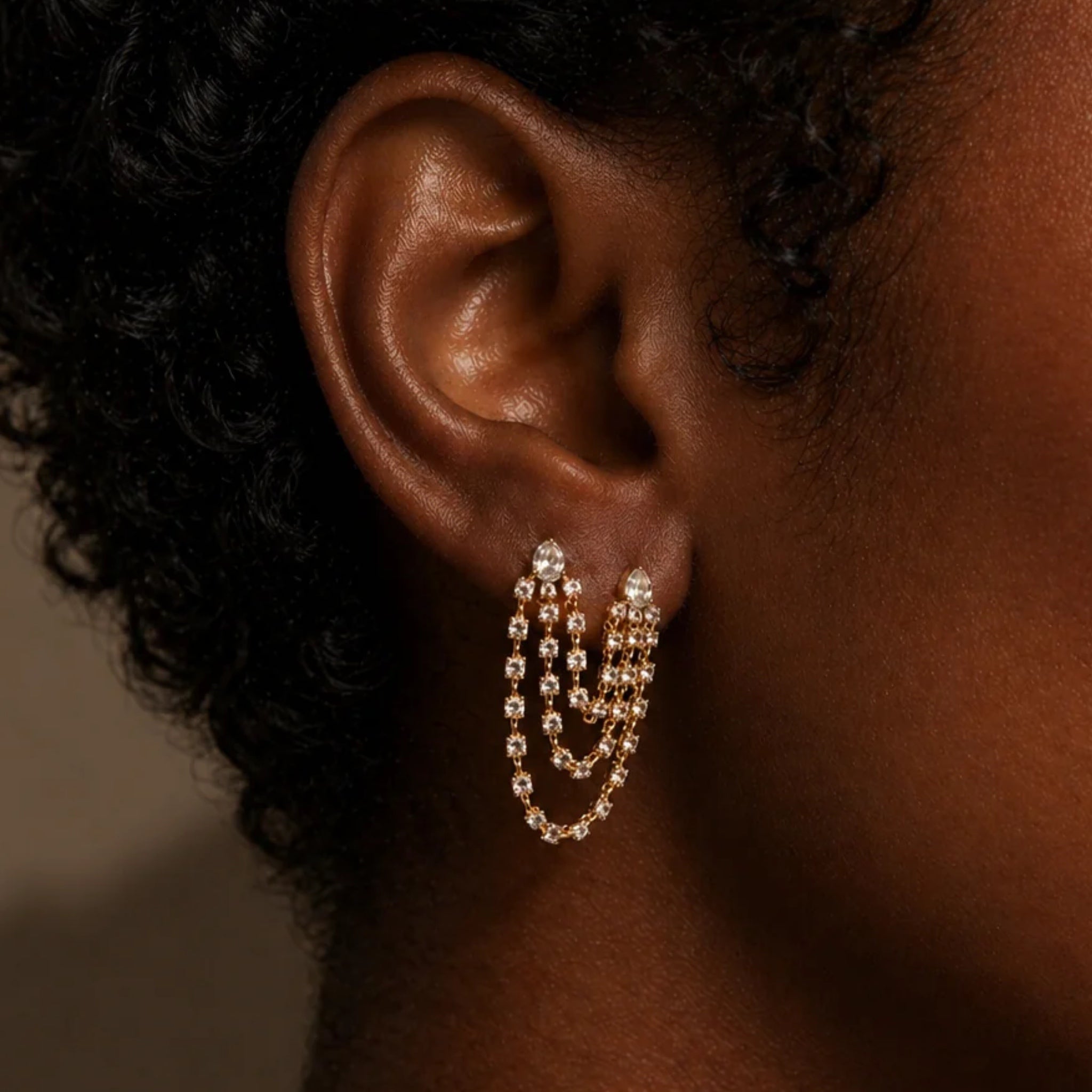 Pendientes Dobles Super Rosie Oro - Piedra de Toque