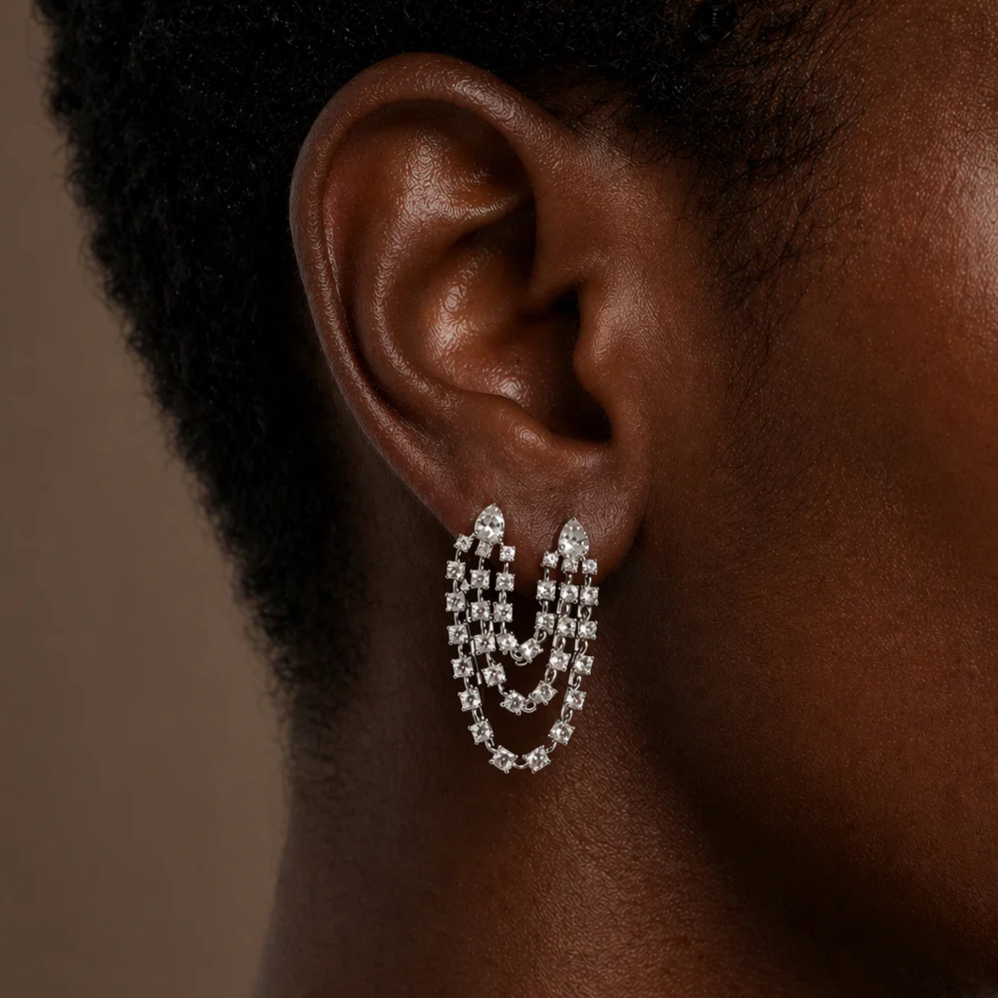 Pendientes Dobles Super Rosie Plata - Piedra de Toque