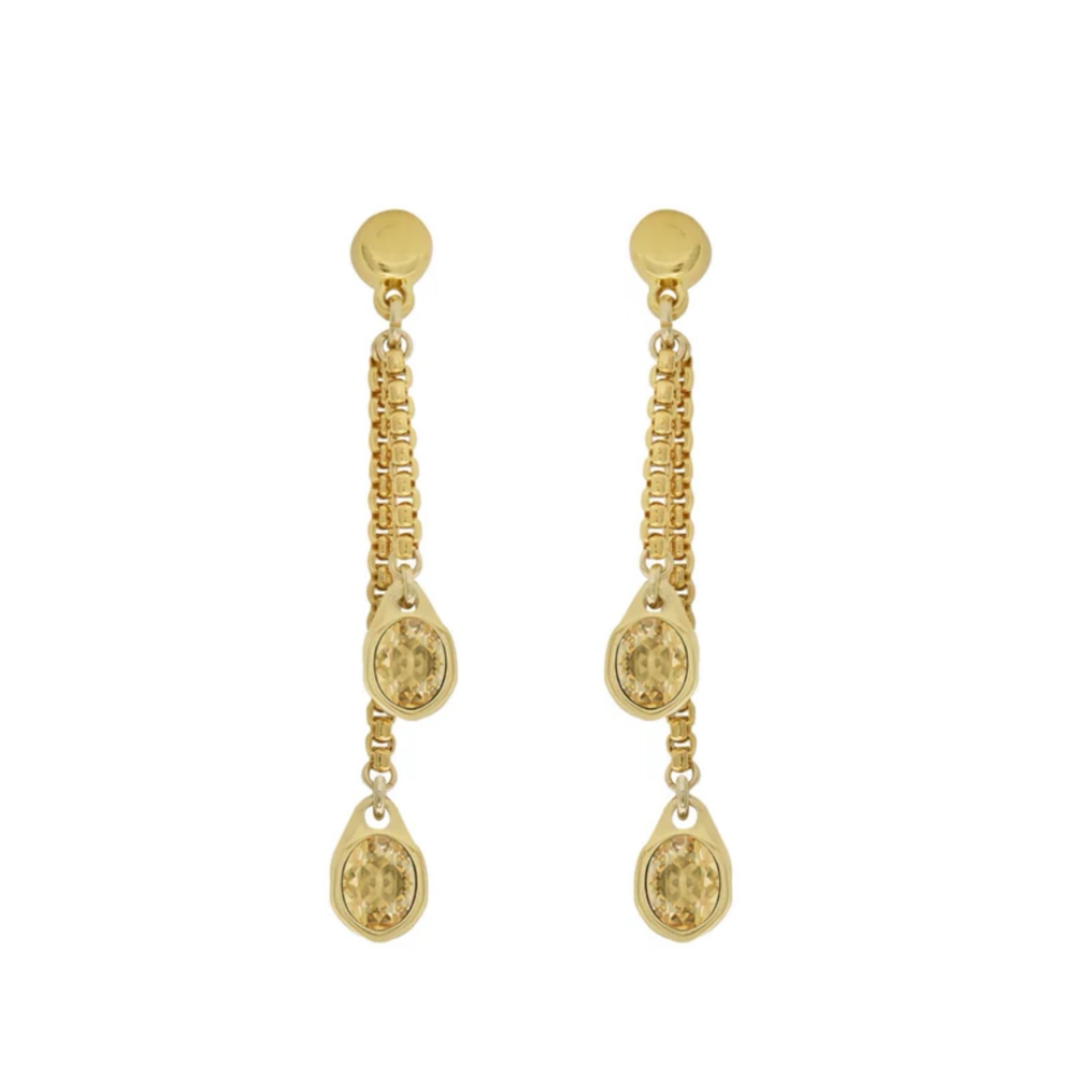 Pendientes Dúo Cristal Oro - Piedra de Toque