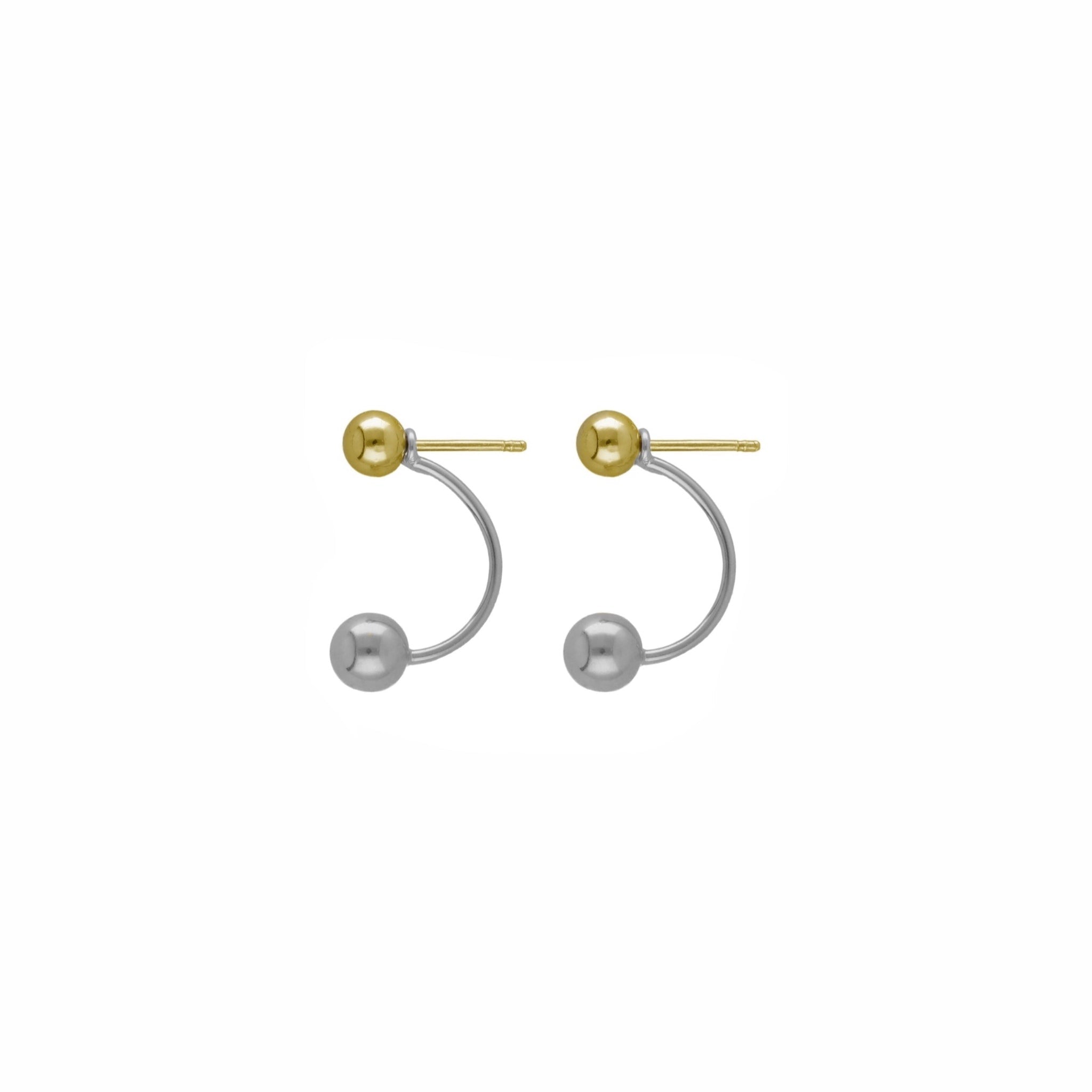 Pendientes Ear Jacket Oro y Plata - Piedra de Toque