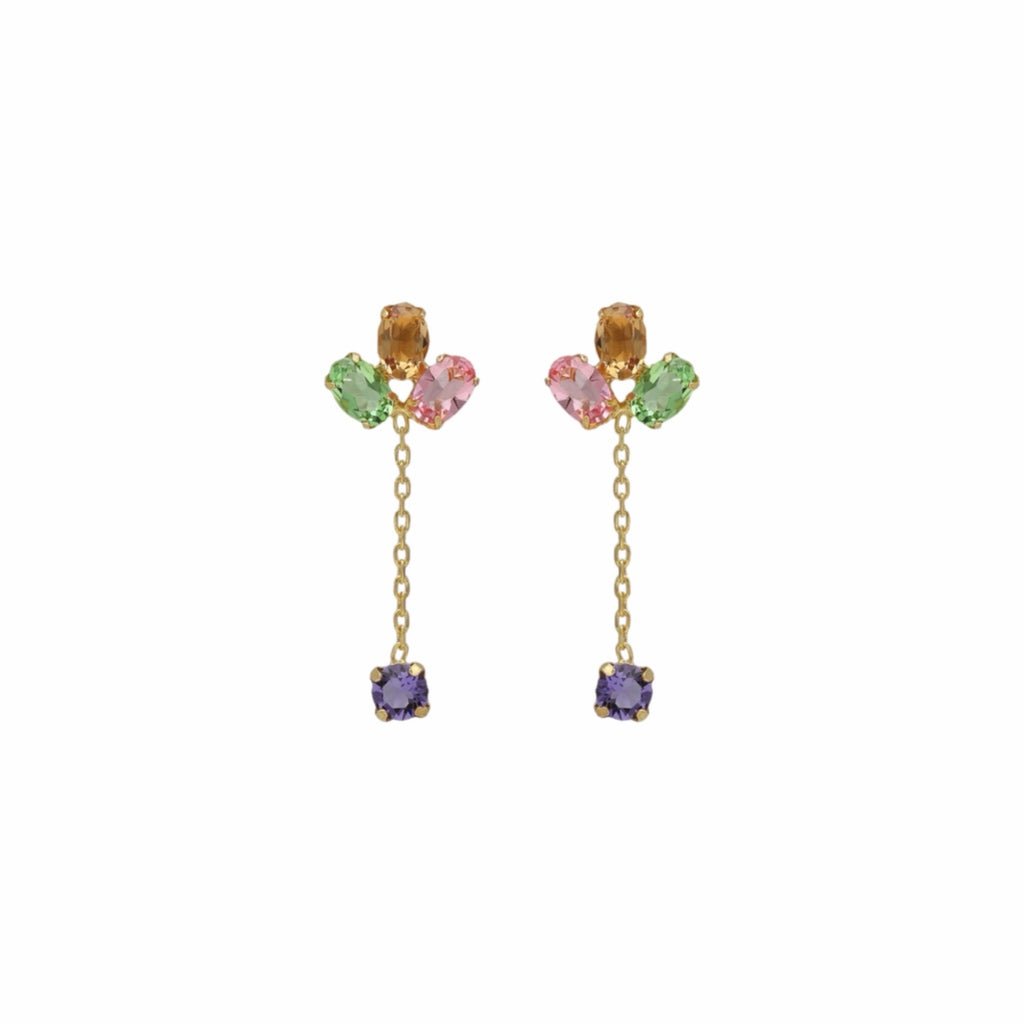 Pendientes Flor Multicolor Pastel - Piedra de Toque