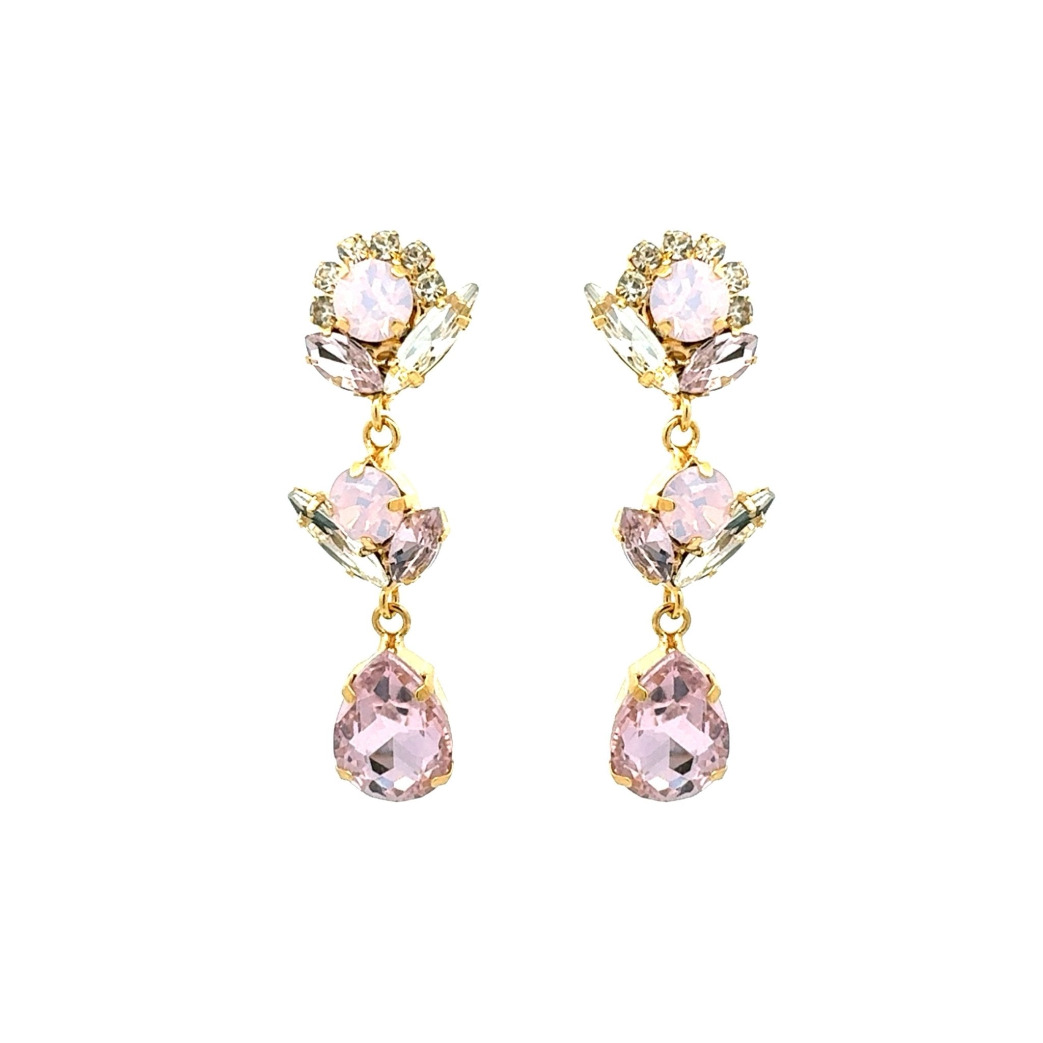 Pendientes Flores Rosadas - Piedra de Toque