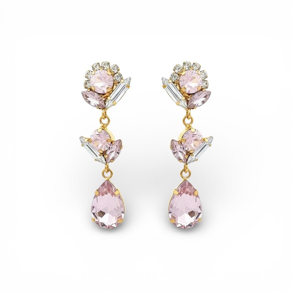 Pendientes Flores Rosadas - Piedra de Toque