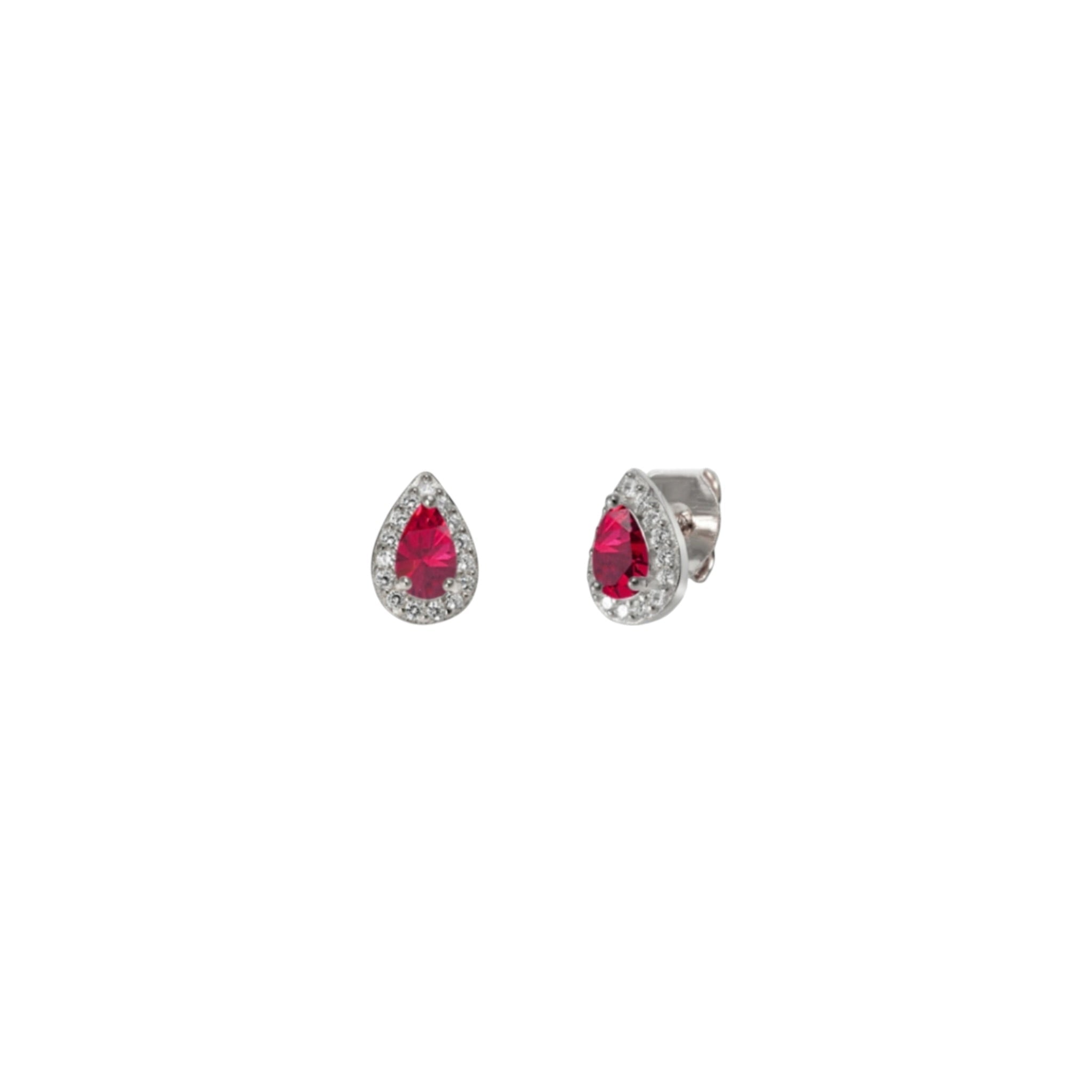 Pendientes Gota Rubí Plata - Piedra de Toque