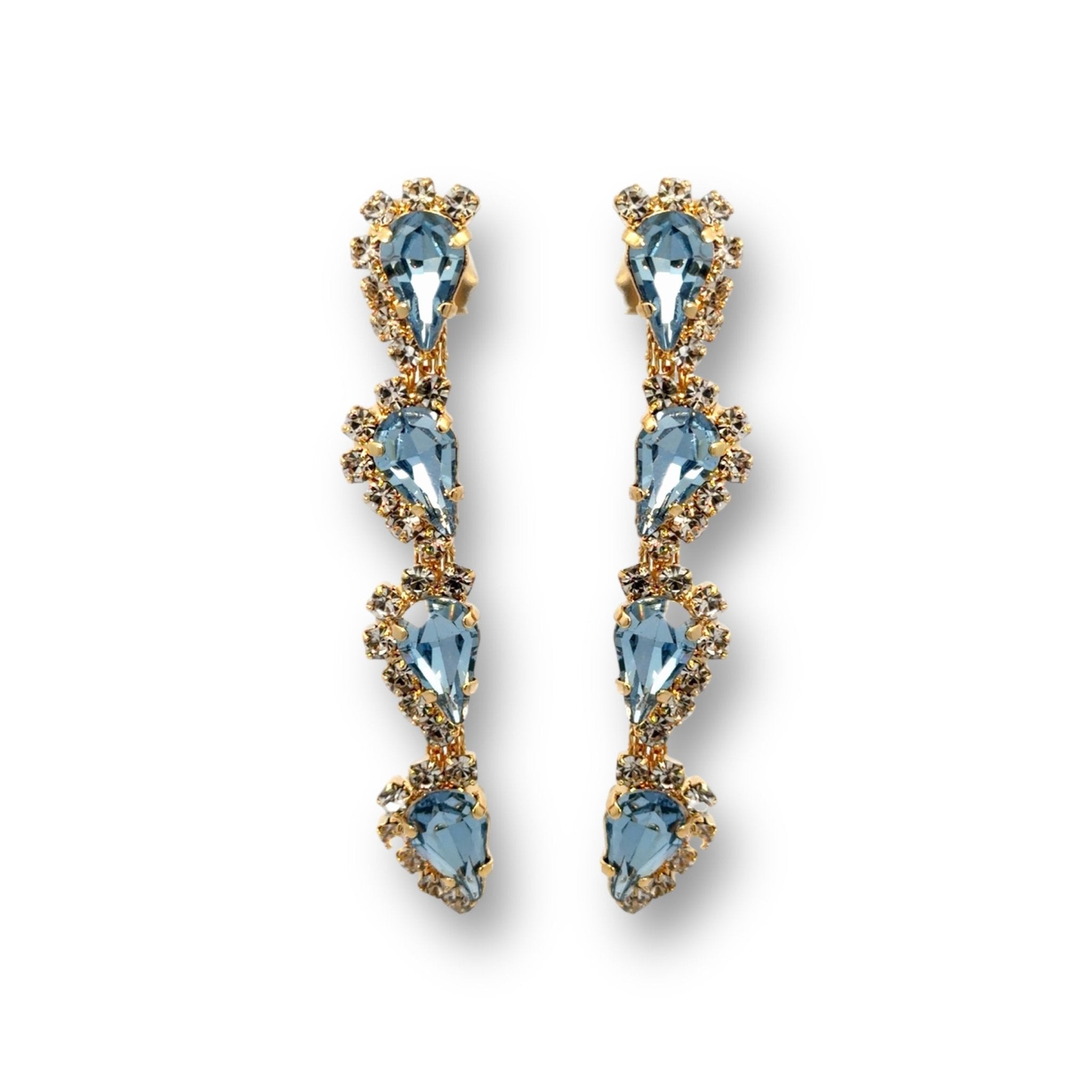 Pendientes Gotas Largas Zafiro Azul - Piedra de Toque