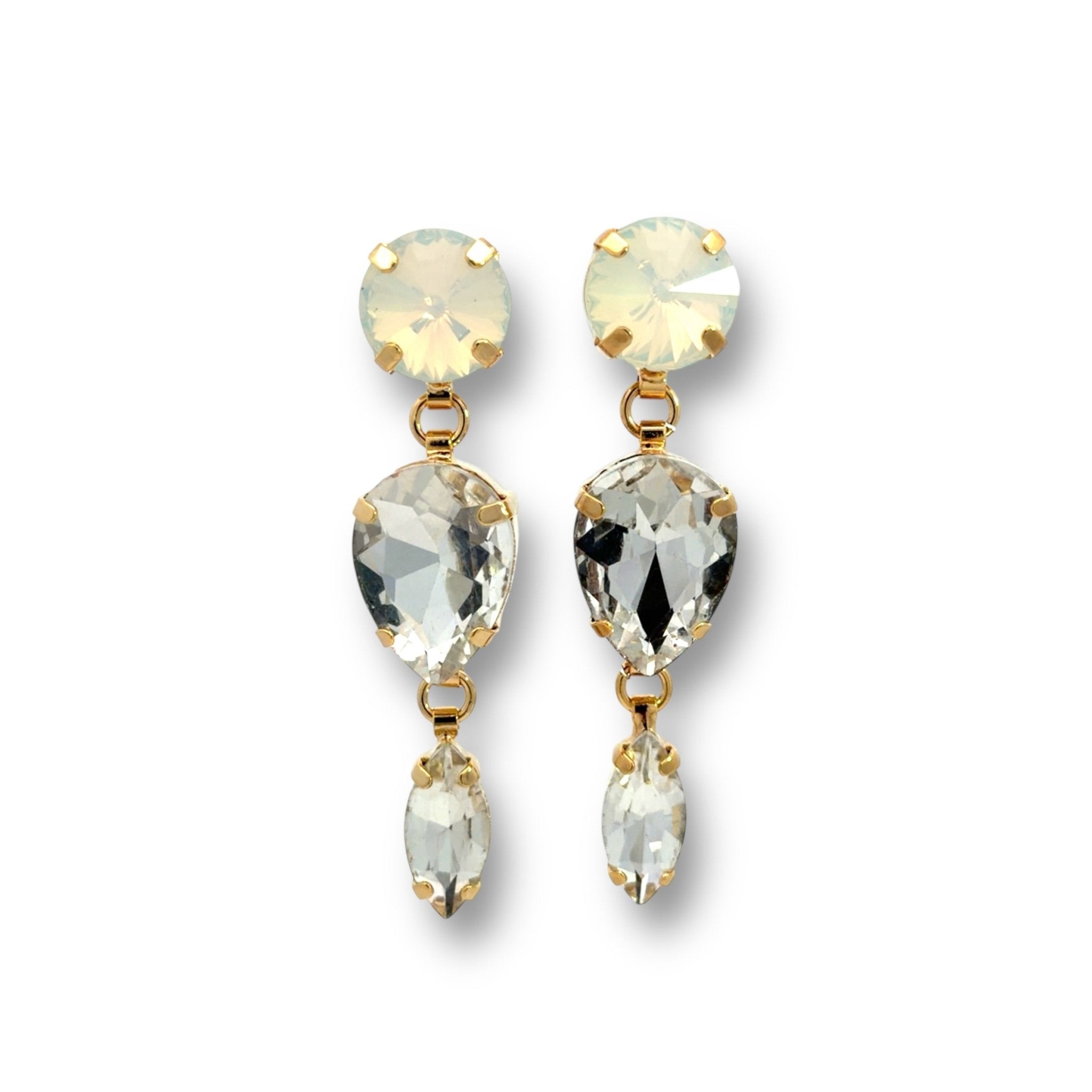 Pendientes Gotas Ópalo y Cristal - Piedra de Toque