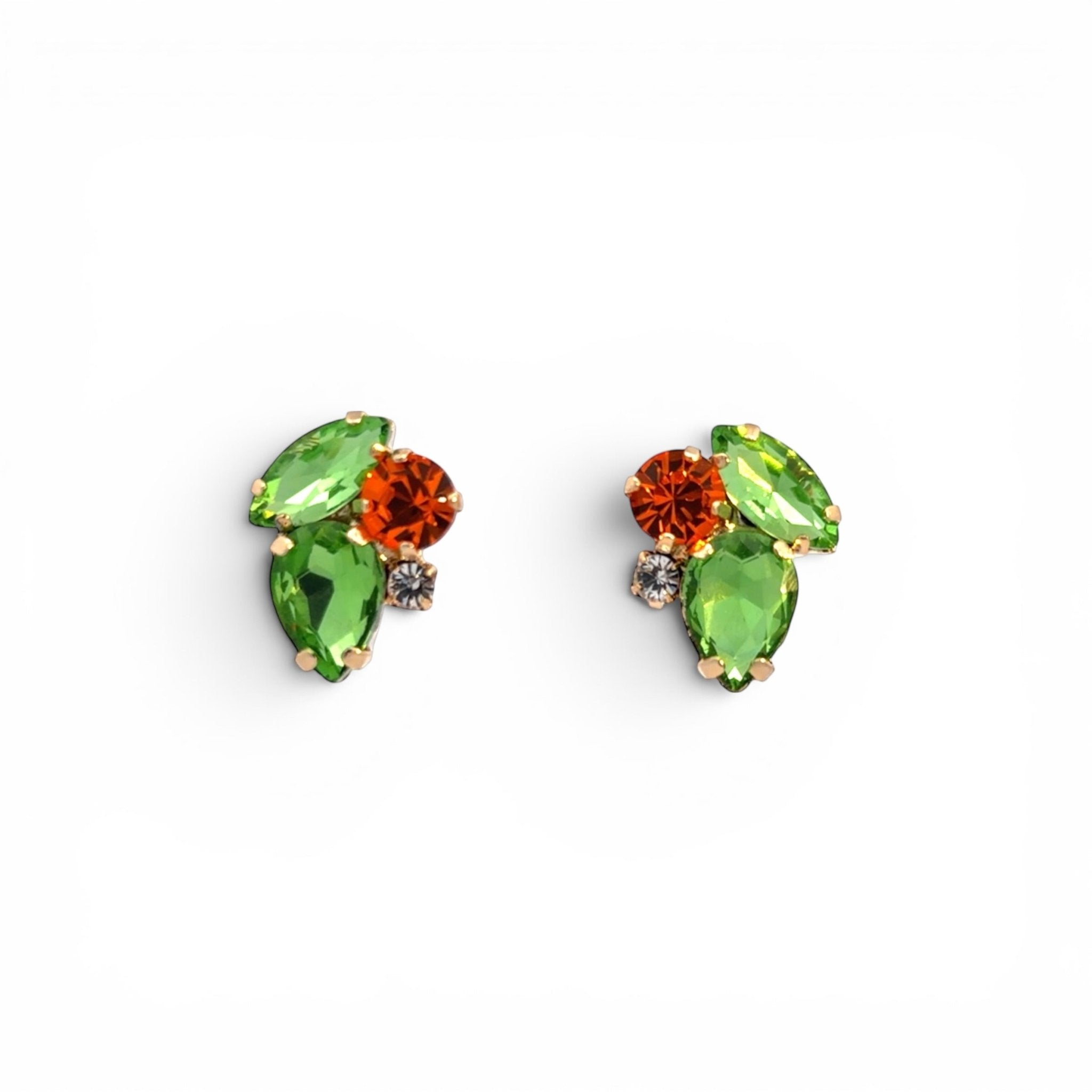 Pendientes Hoja Peridot y Naranja - Piedra de Toque
