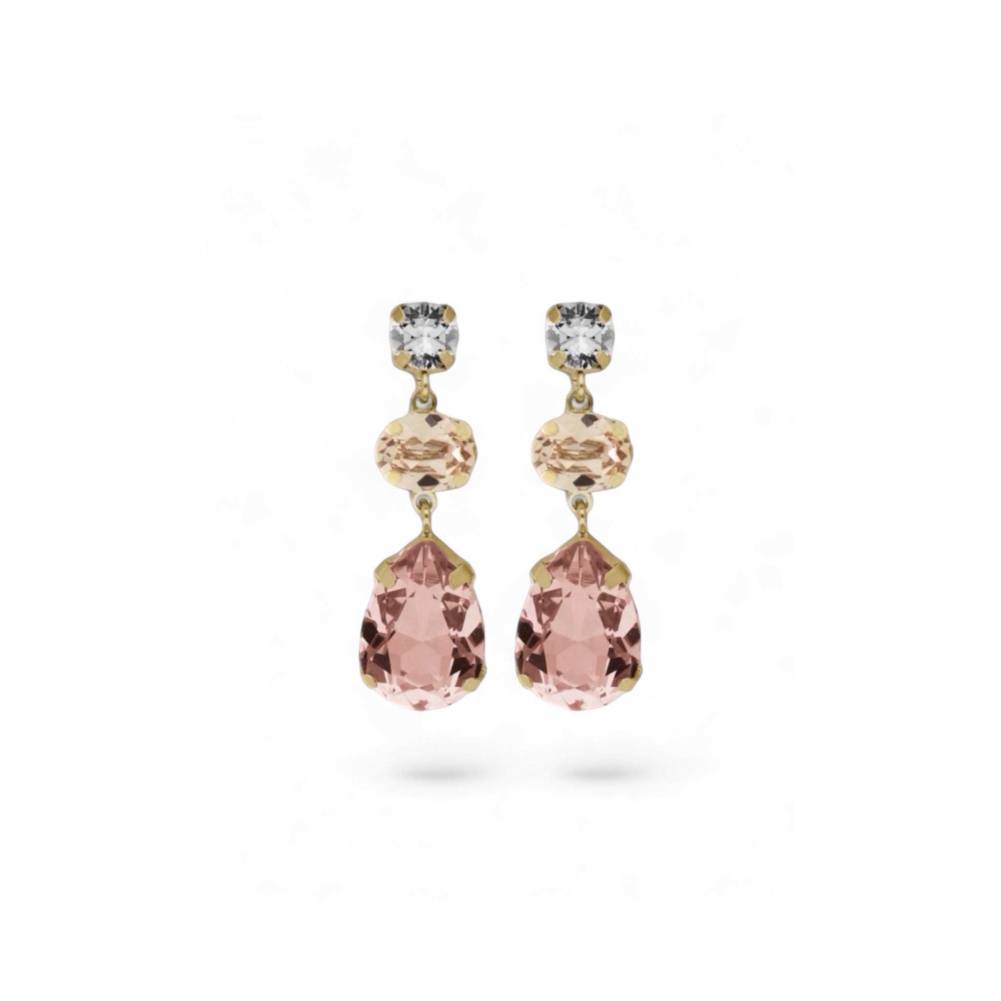 Pendientes Lágrima Rosa Cristal - Piedra de Toque