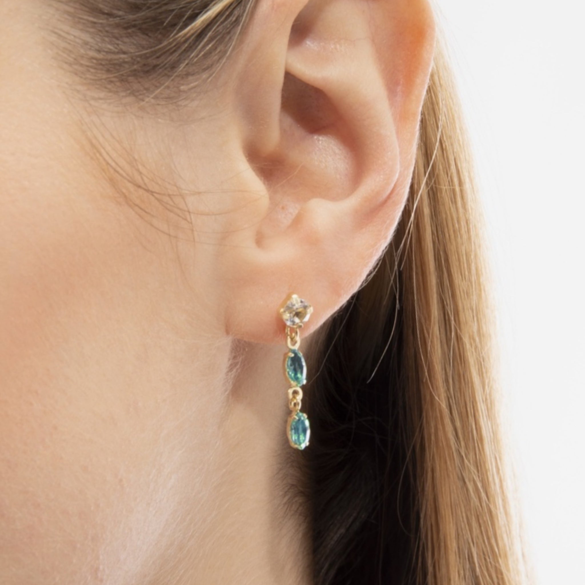 Pendientes Largos Azules - Piedra de Toque