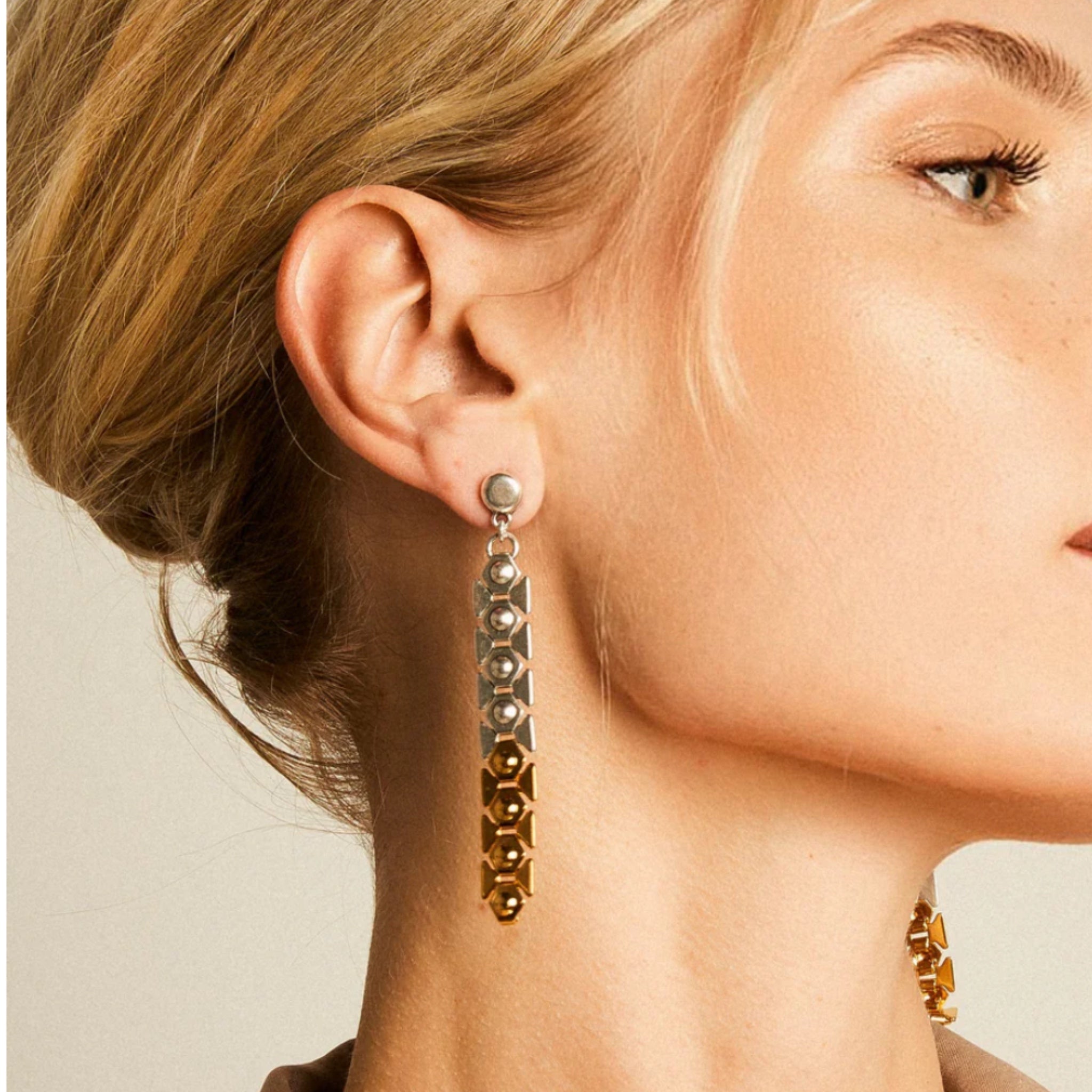 Pendientes Largos Bicolor - Piedra de Toque