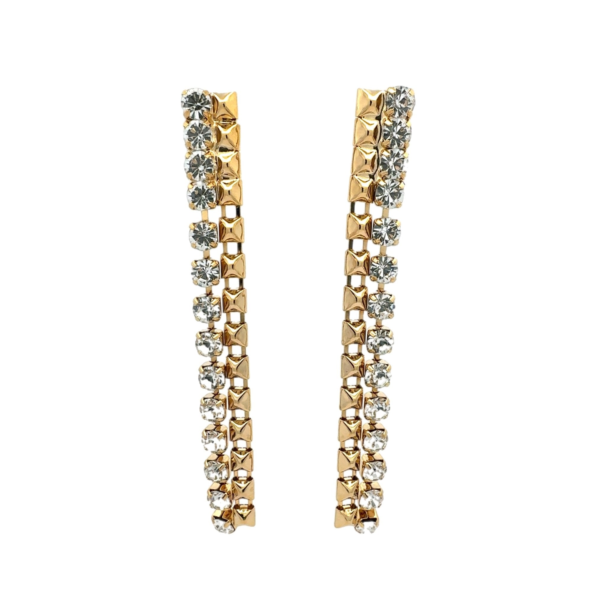 Pendientes Largos Doble Fila - Piedra de Toque