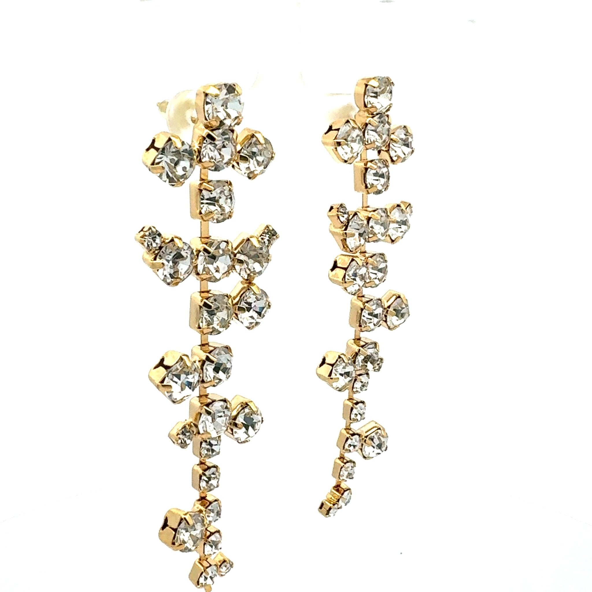 Pendientes Largos Hojas Blancas - Piedra de Toque