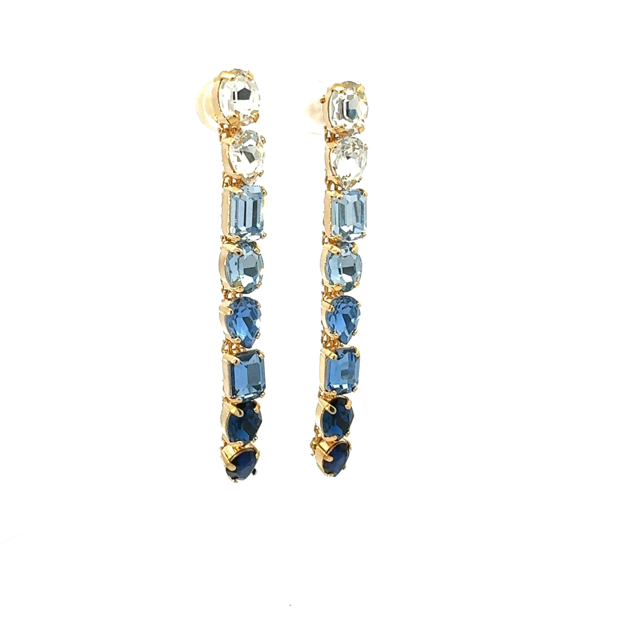 Pendientes Largos Tonos Azules - Piedra de Toque