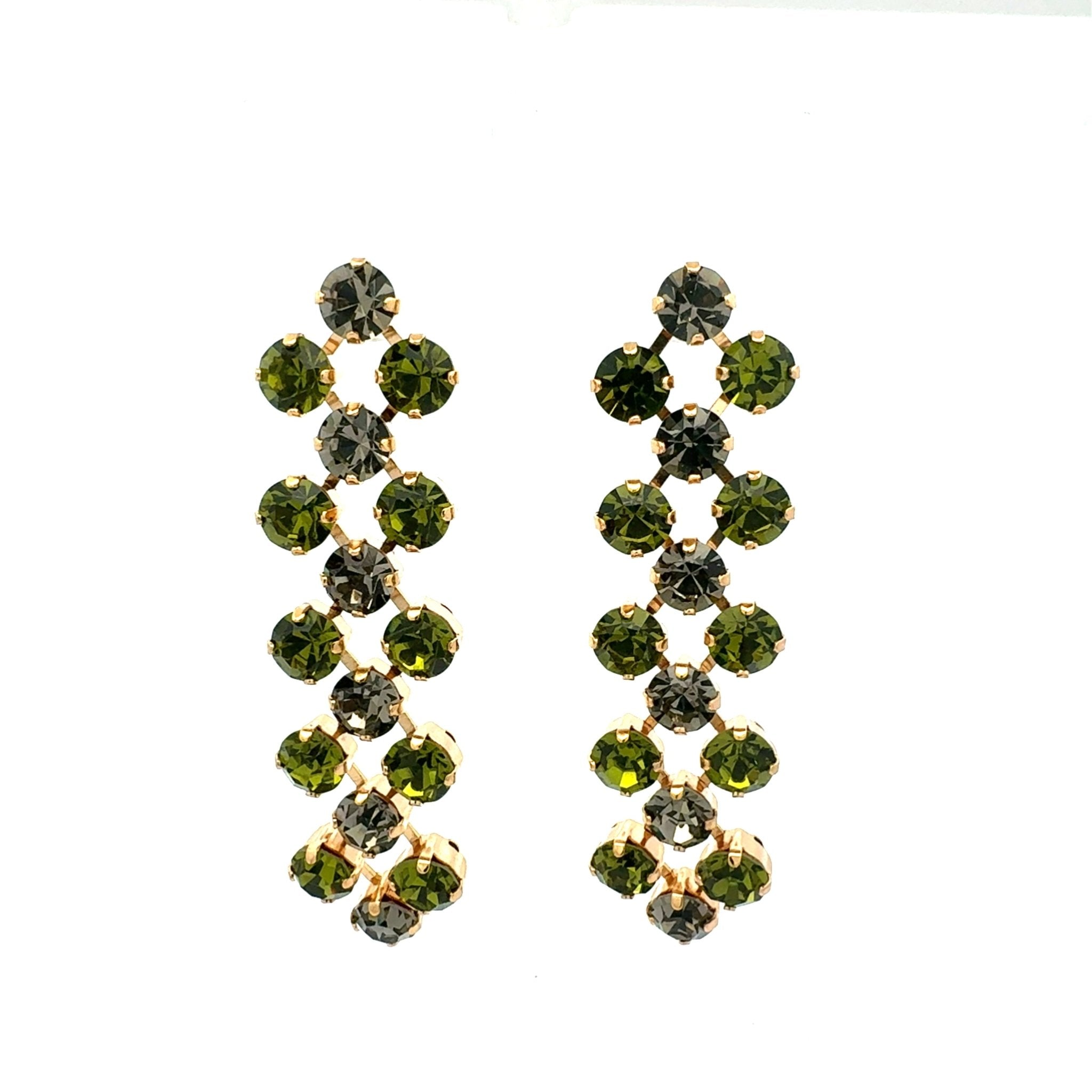 Pendientes Olivo y Diamante Negro - Piedra de Toque