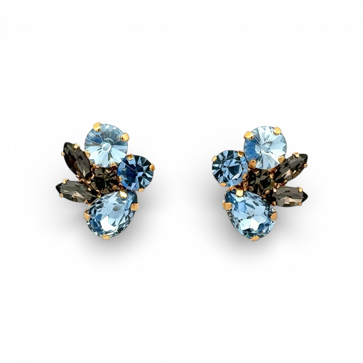 Pendientes Ramillete Gris y Zafiro Claro - Piedra de Toque