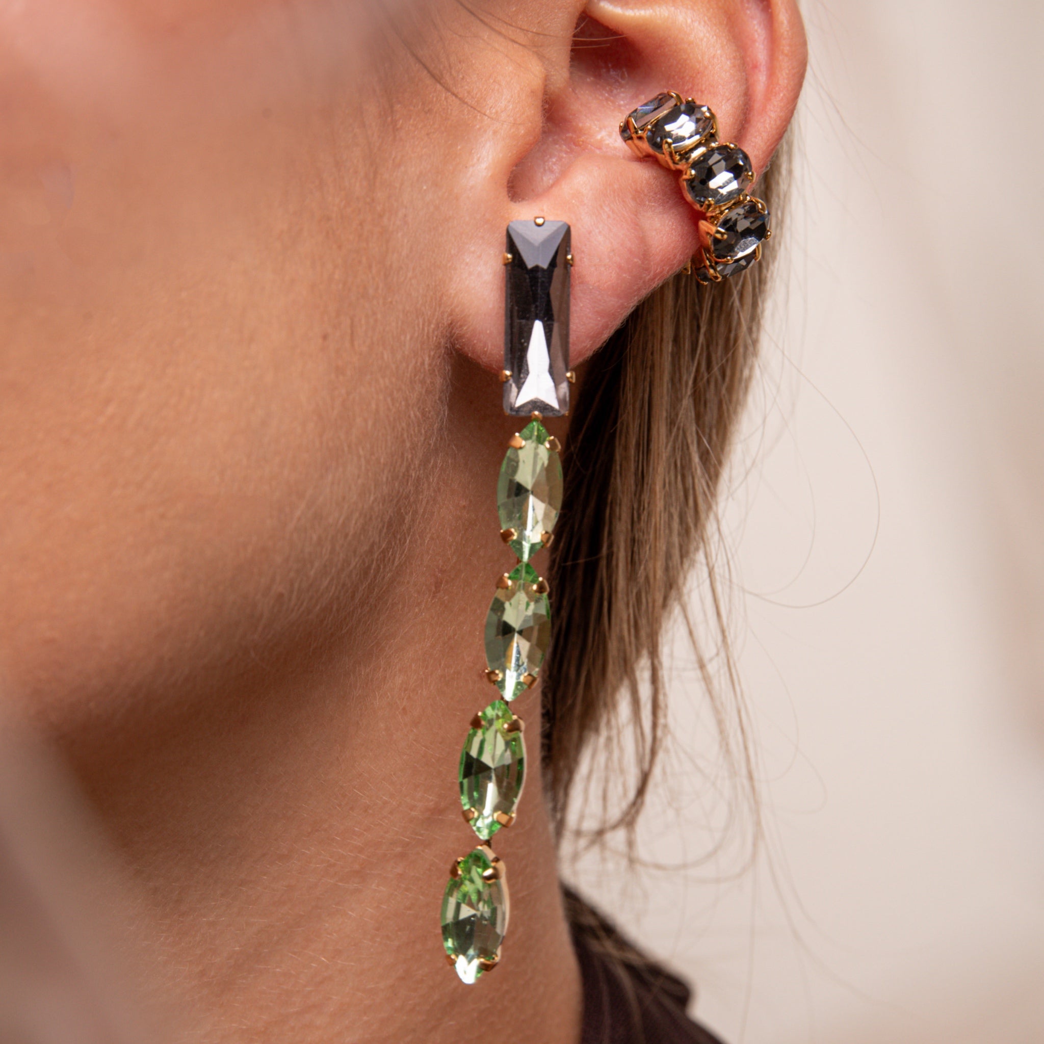 Pendientes Rose y Marquise Oliva - Piedra de Toque