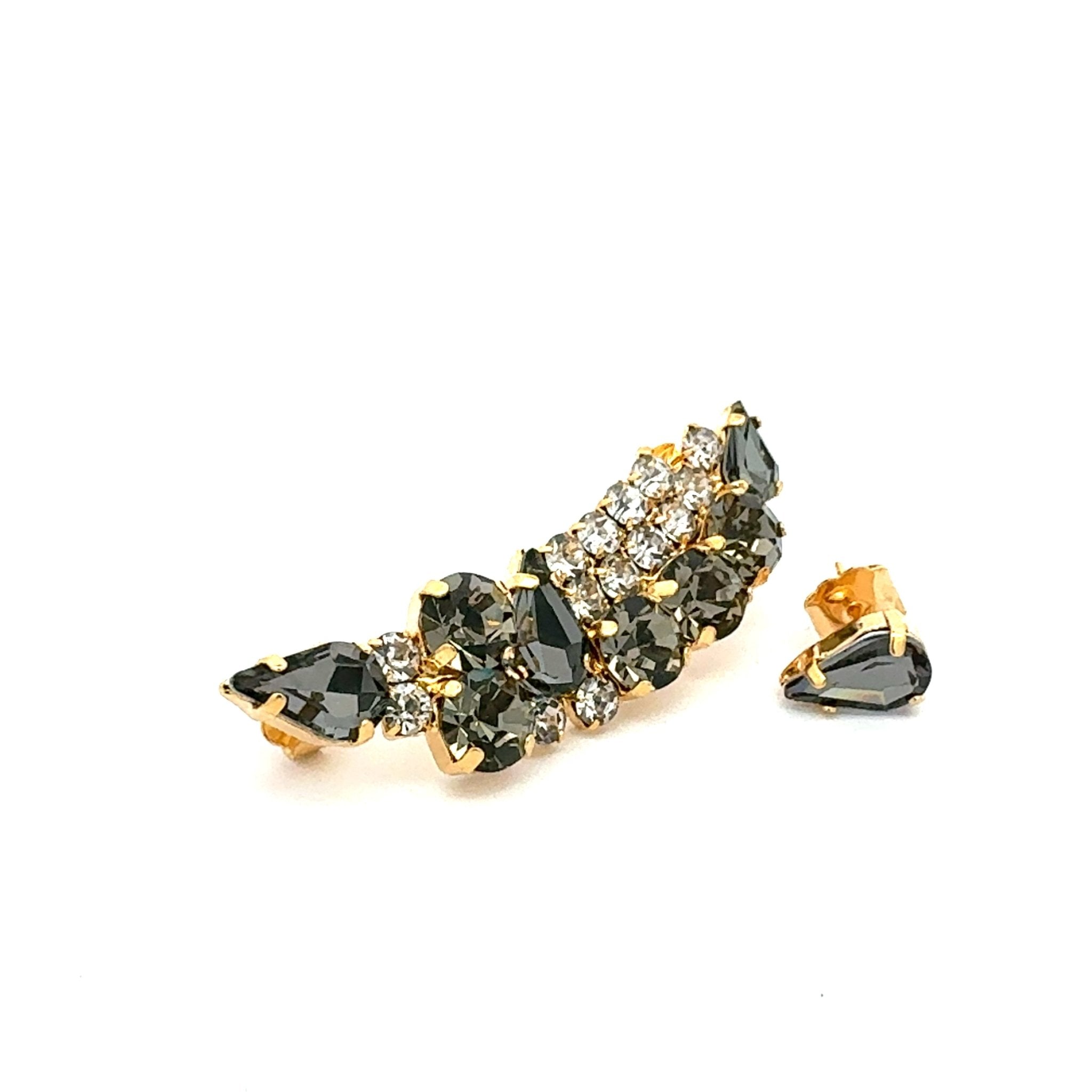 Pendientes Trepador Diamantes Negros - Piedra de Toque