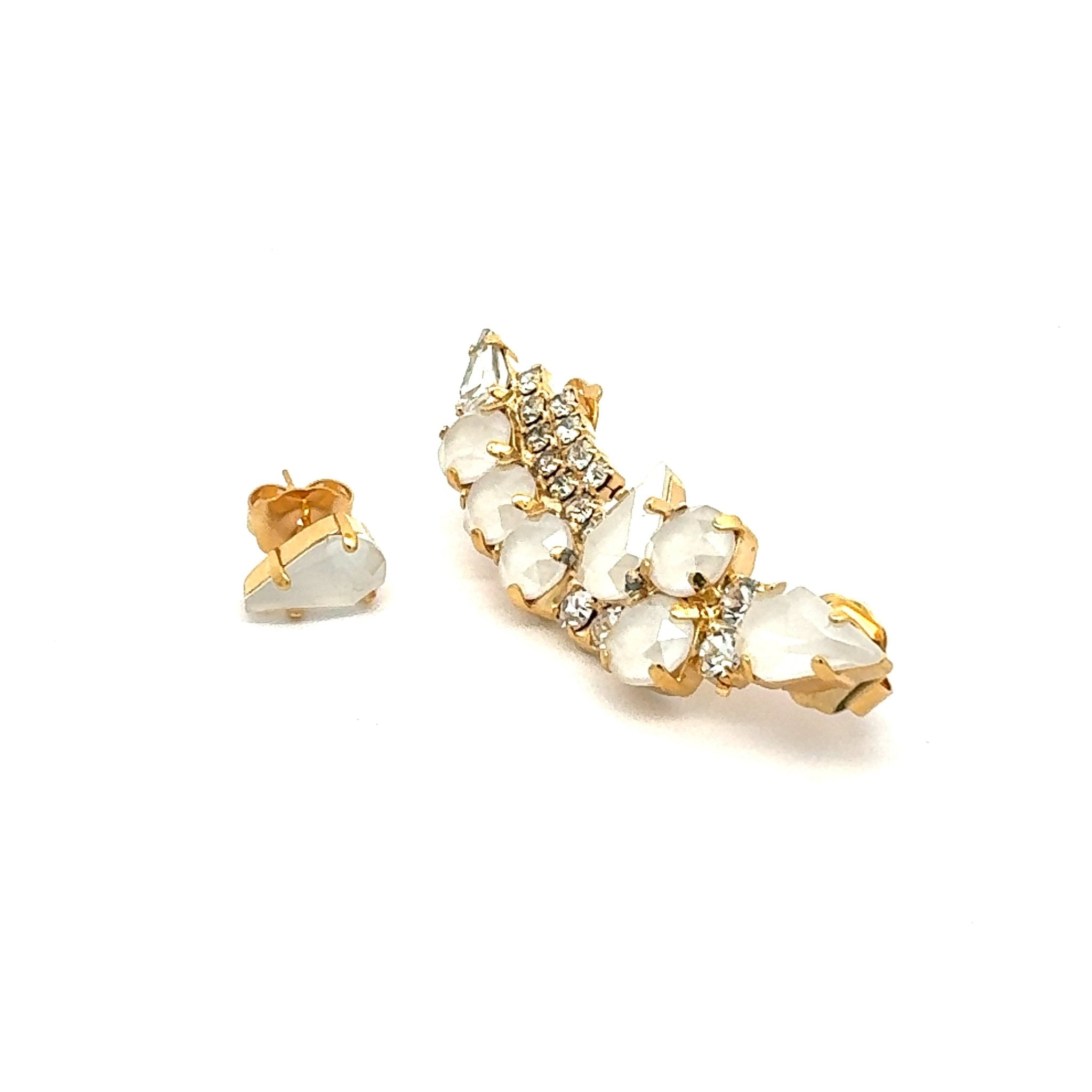 Pendientes Trepador Ópalo Blanco - Piedra de Toque