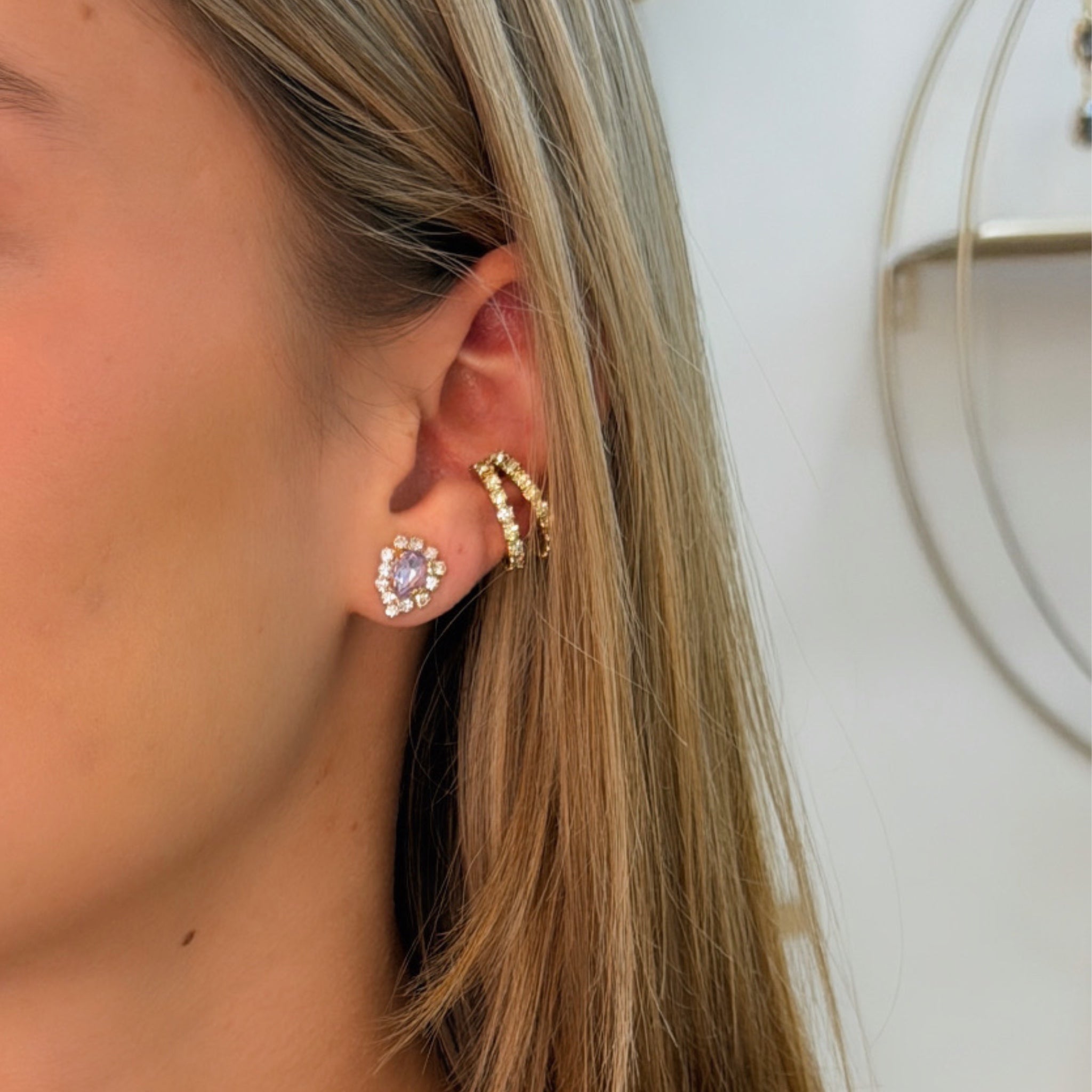 Pendientes Trepadores Gotas Violeta - Piedra de Toque