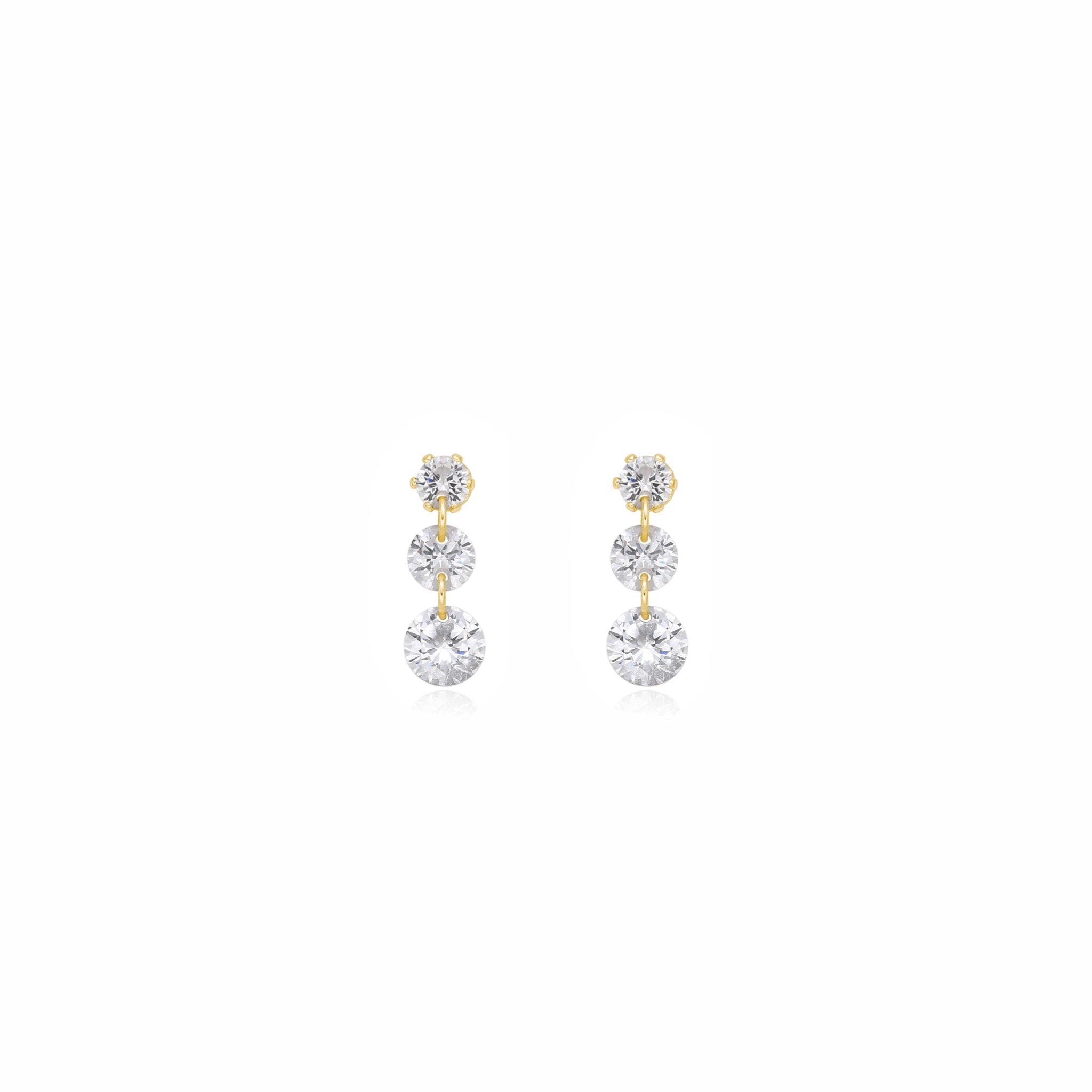 Pendientes Tres Circonitas Flotantes - Piedra de Toque
