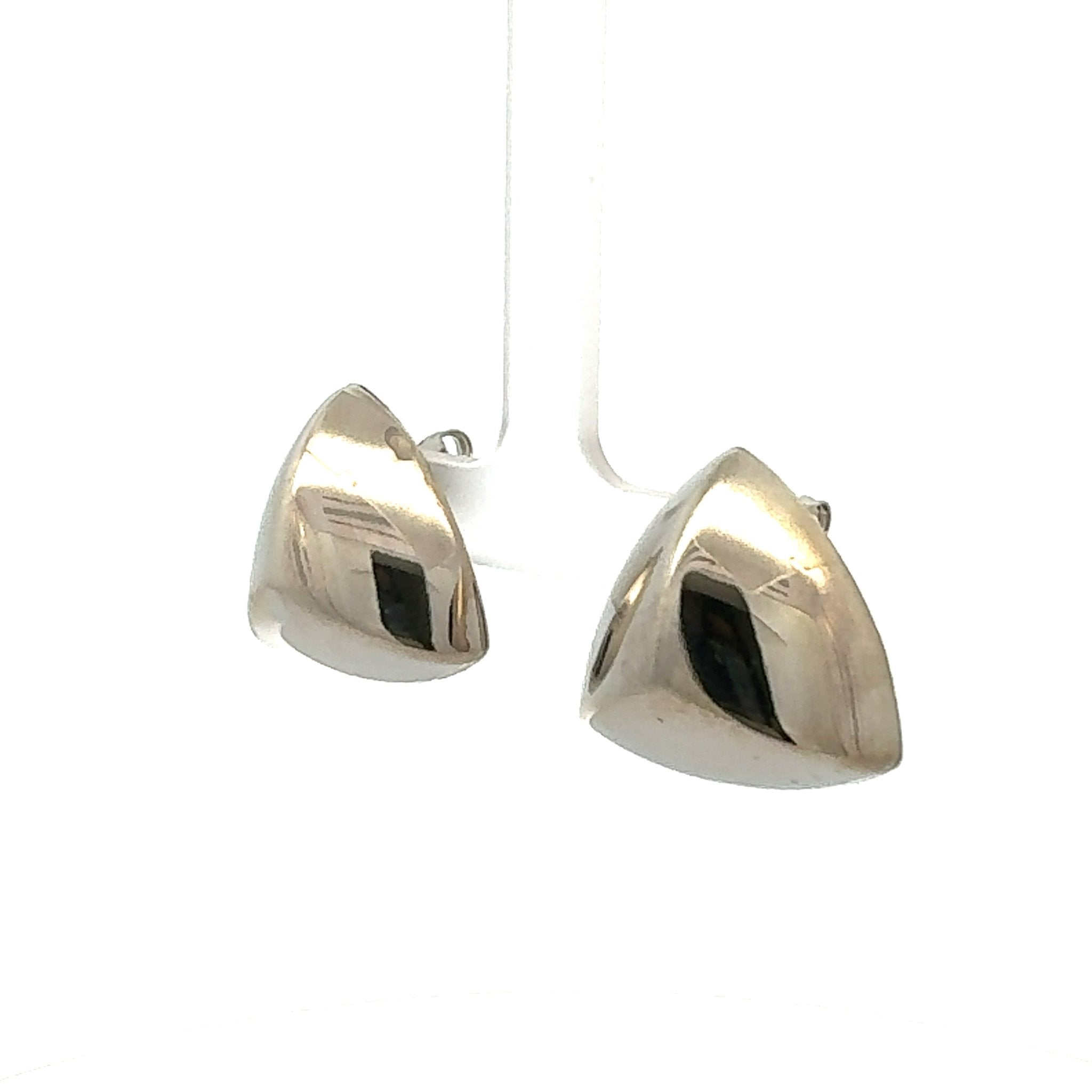 Pendientes Triángulos Lisos Plata - Piedra de Toque