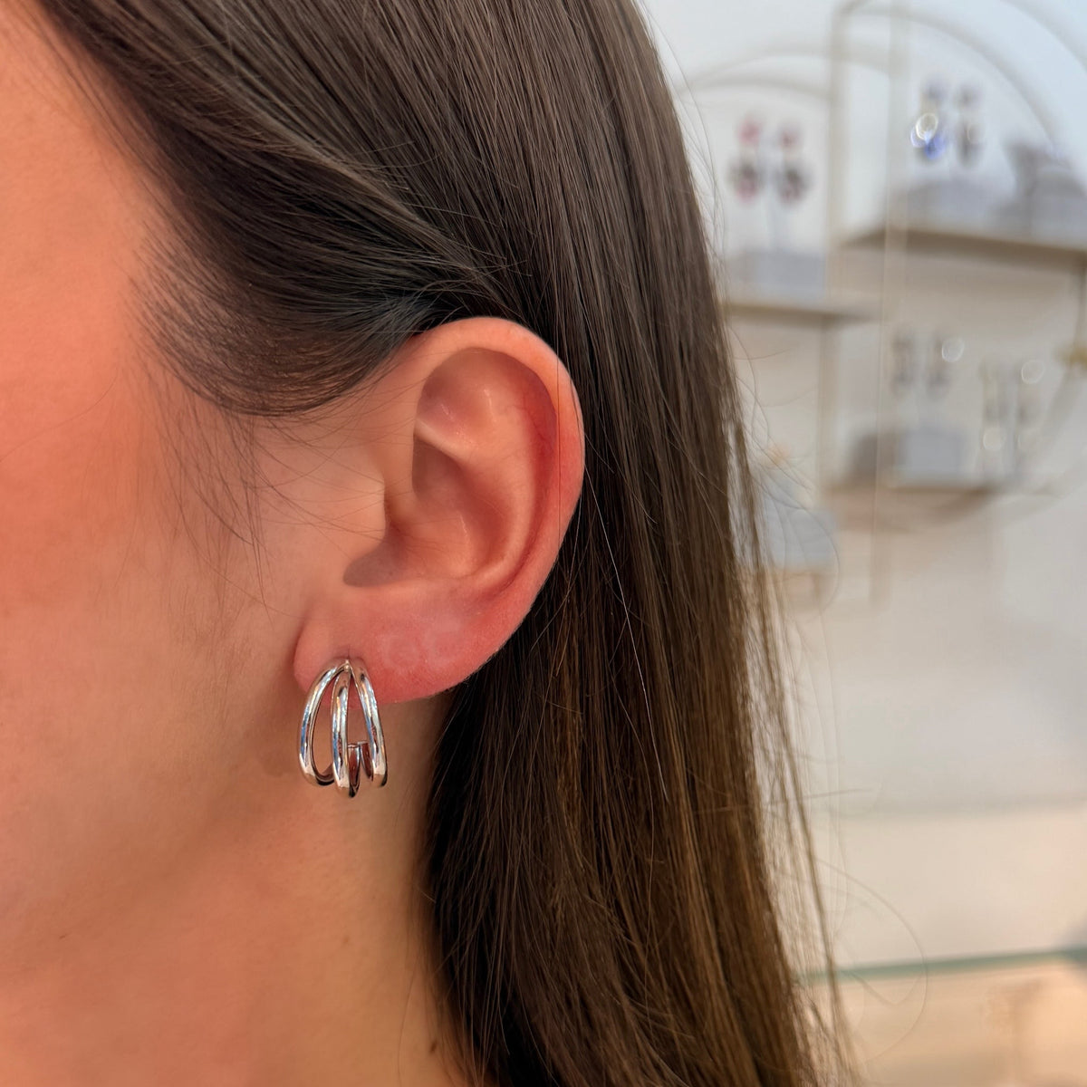 Pendientes Trío Curvo Oro - Piedra de Toque