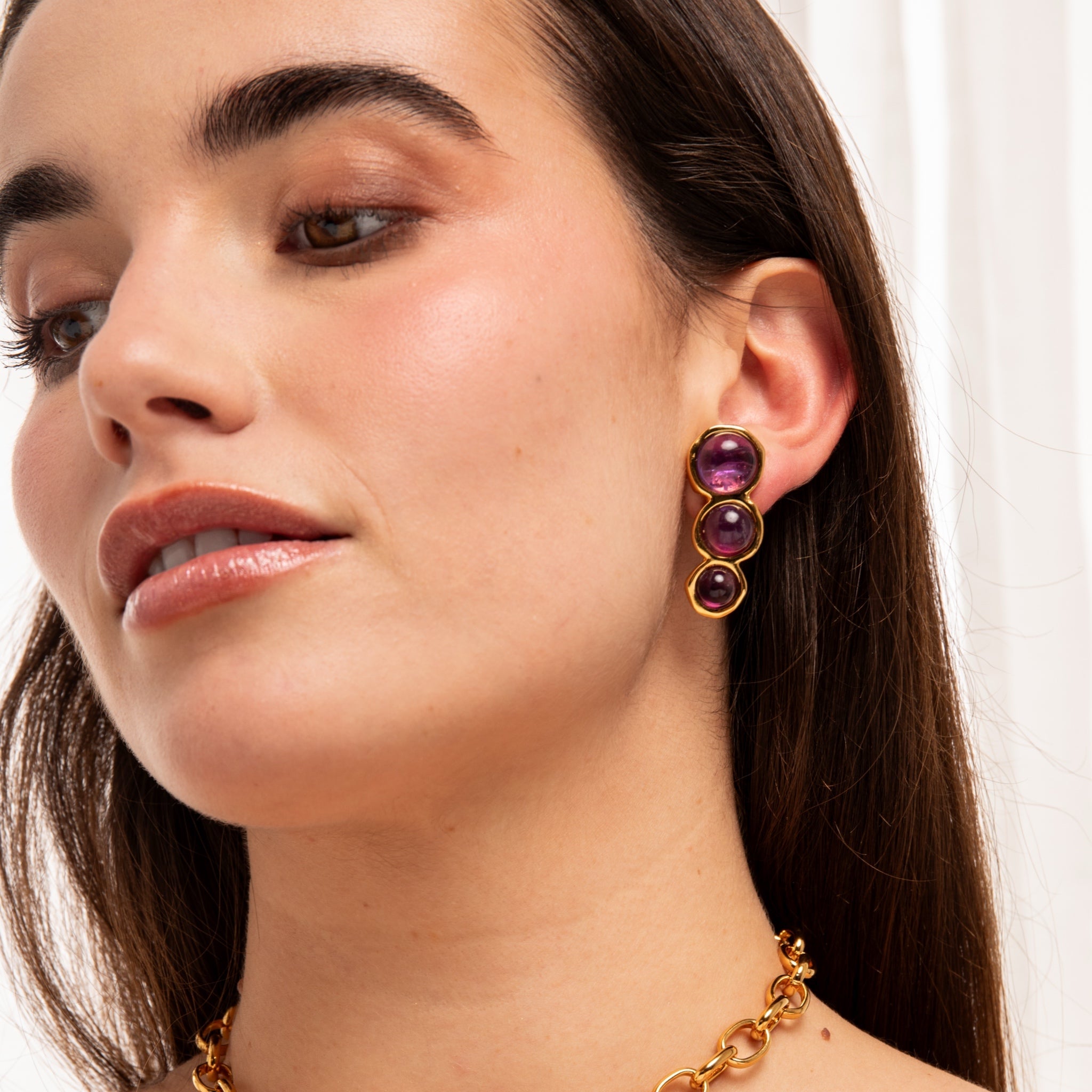 Pendientes Trío de Ágatas Rojas - Piedra de Toque