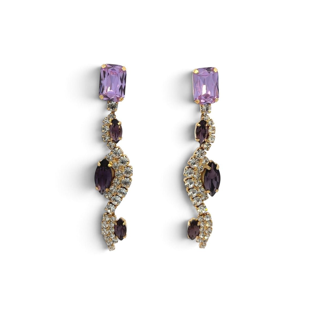 Pendientes Twist Violeta y Velvet - Piedra de Toque