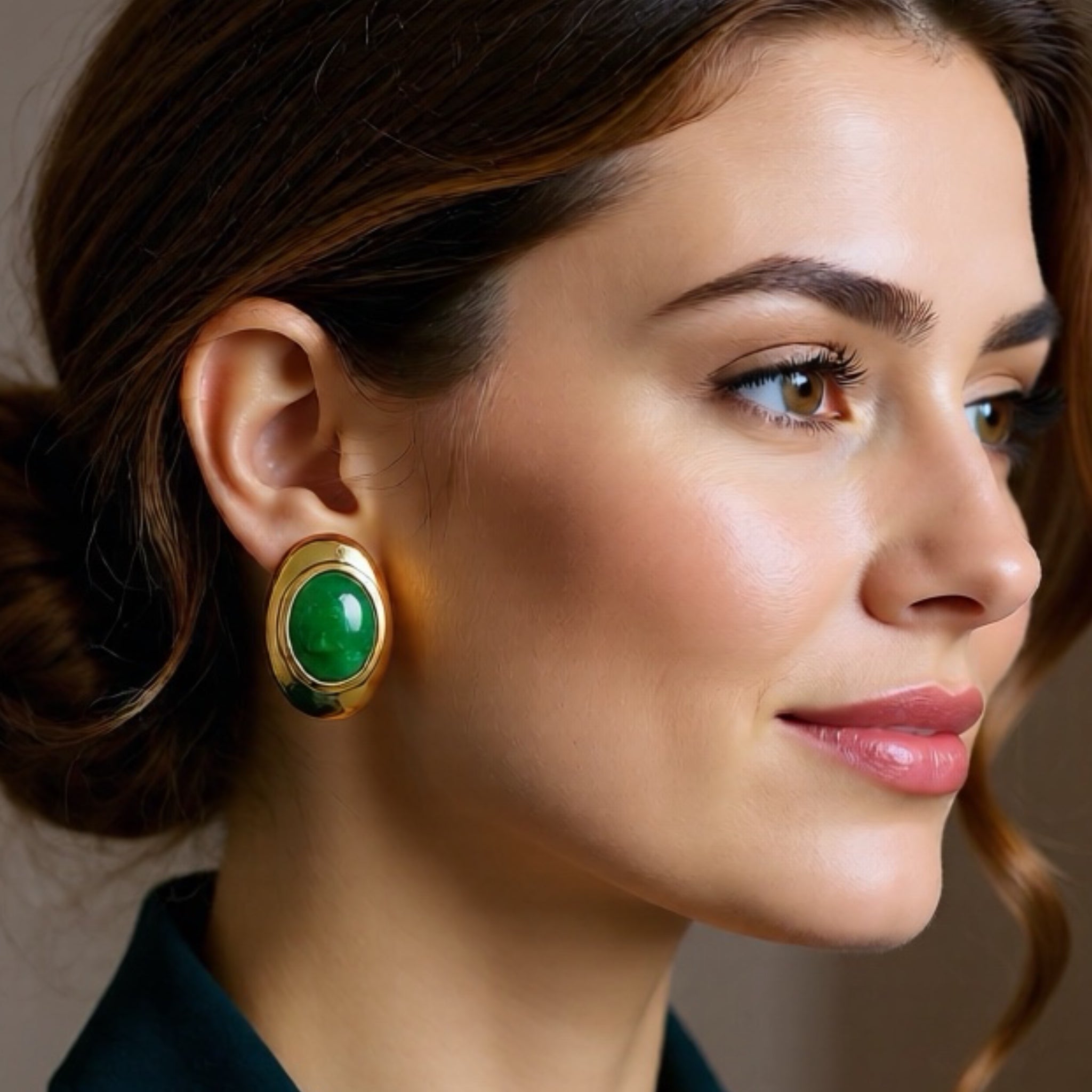 Pendientes Vintage Ovalados Malaquita - Piedra de Toque