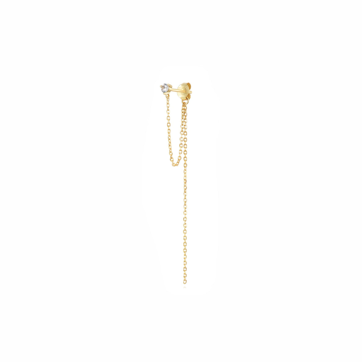 Piercing Circonita con Doble Cadena Oro - Piedra de Toque