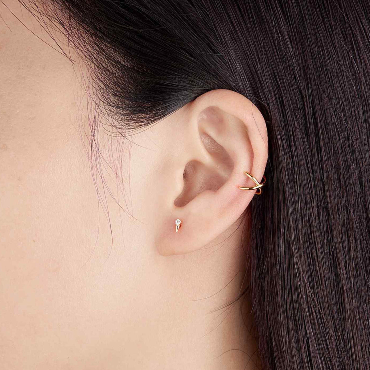 Piercing Cono con Circonita Oro - Piedra de Toque