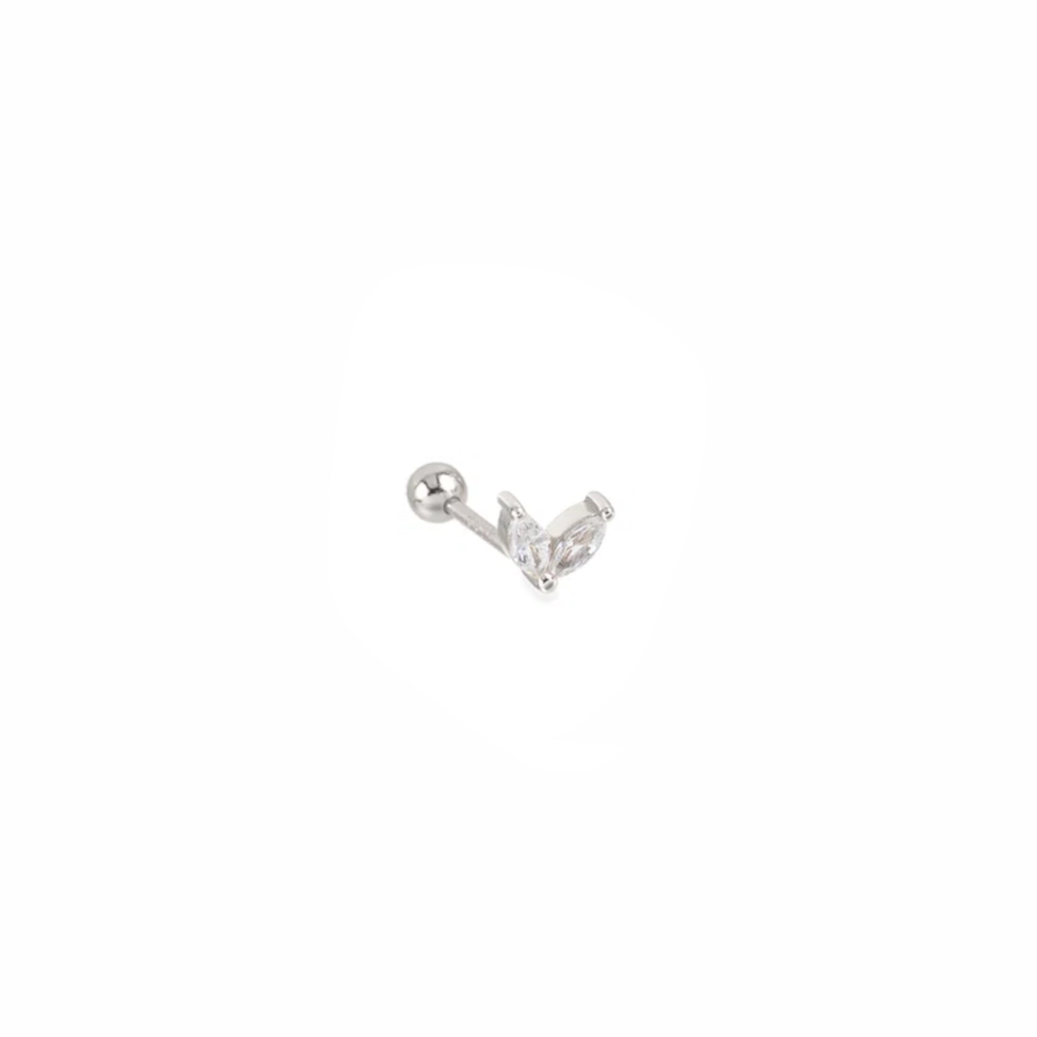 Piercing Doble Marquise Plata (bolita) - Piedra de Toque