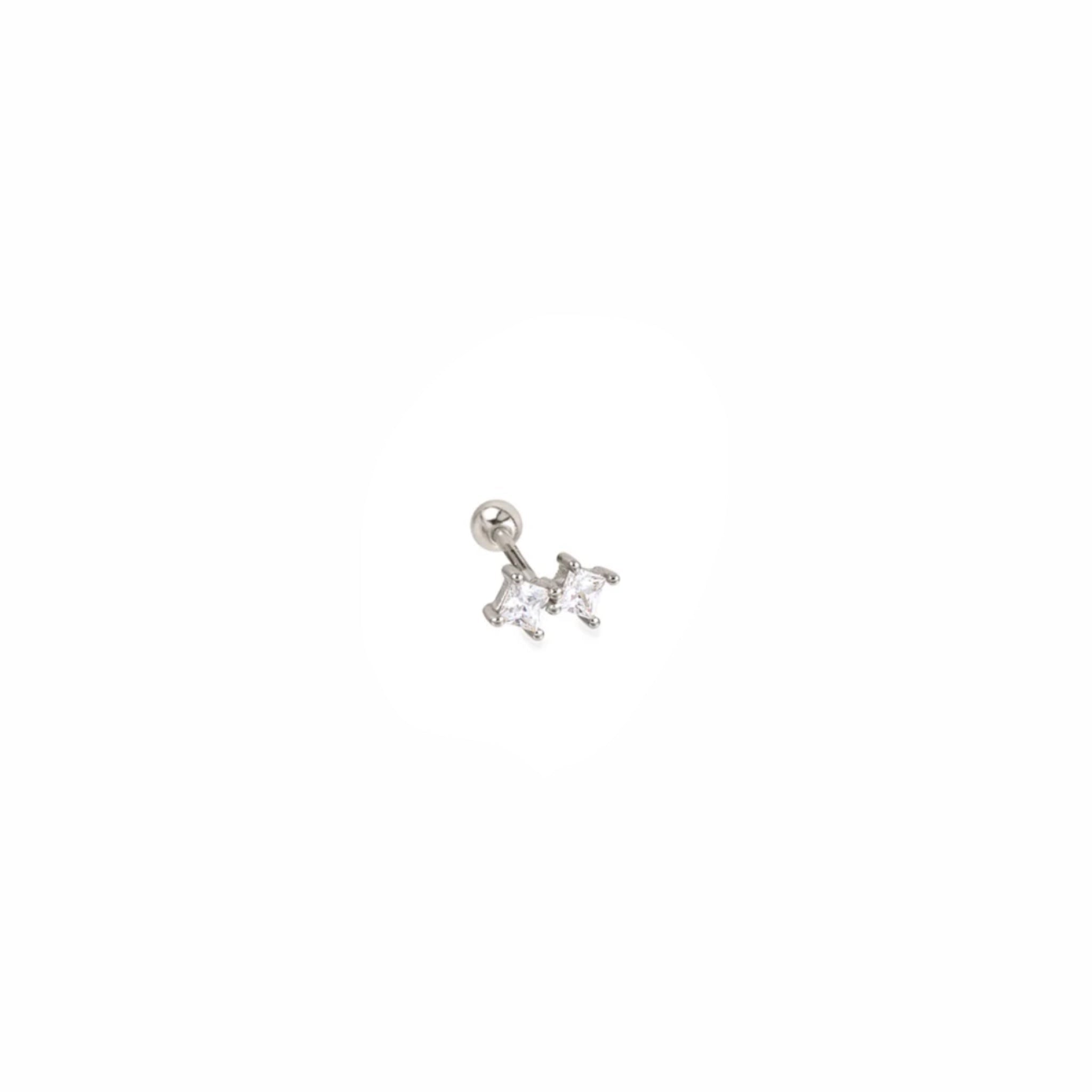 Piercing Doble Rombo Plata (bolita) - Piedra de Toque