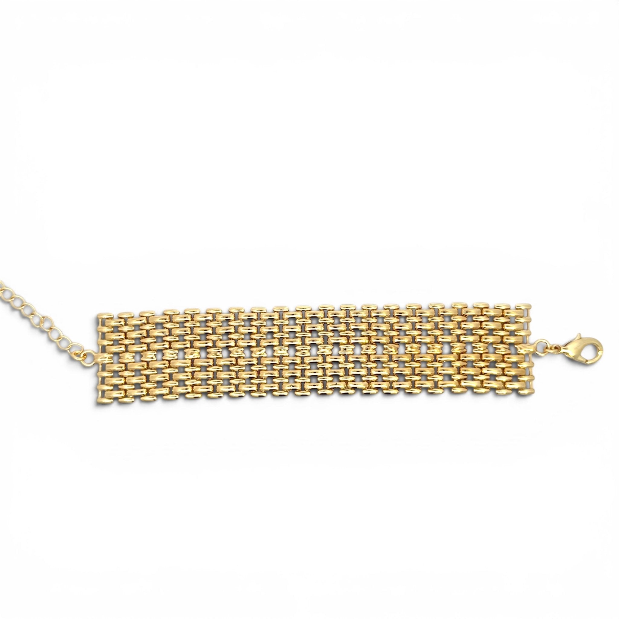 Pulsera Cadena Ladrillo Ancha - Piedra de Toque