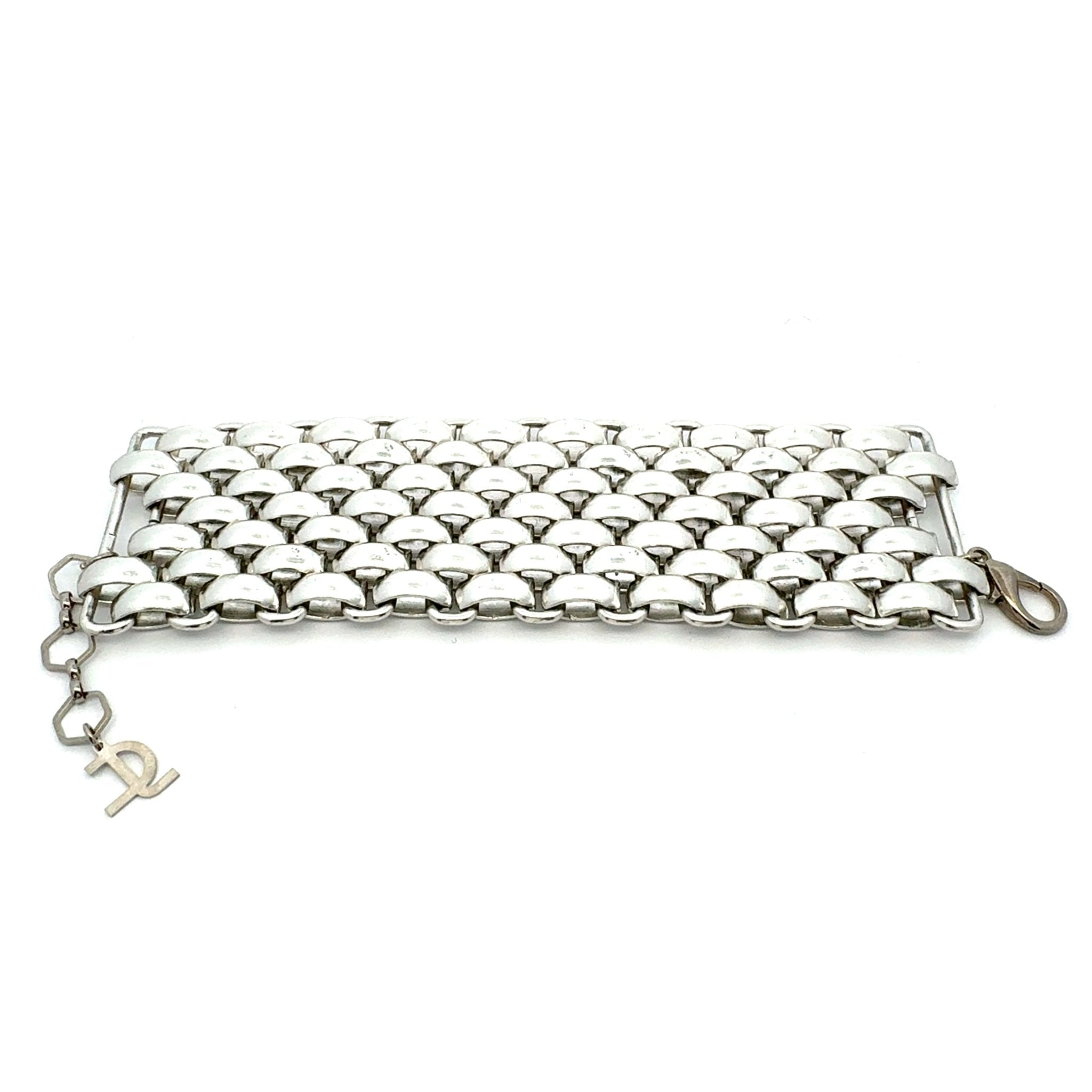 Pulsera Malla Plateada - Piedra de Toque