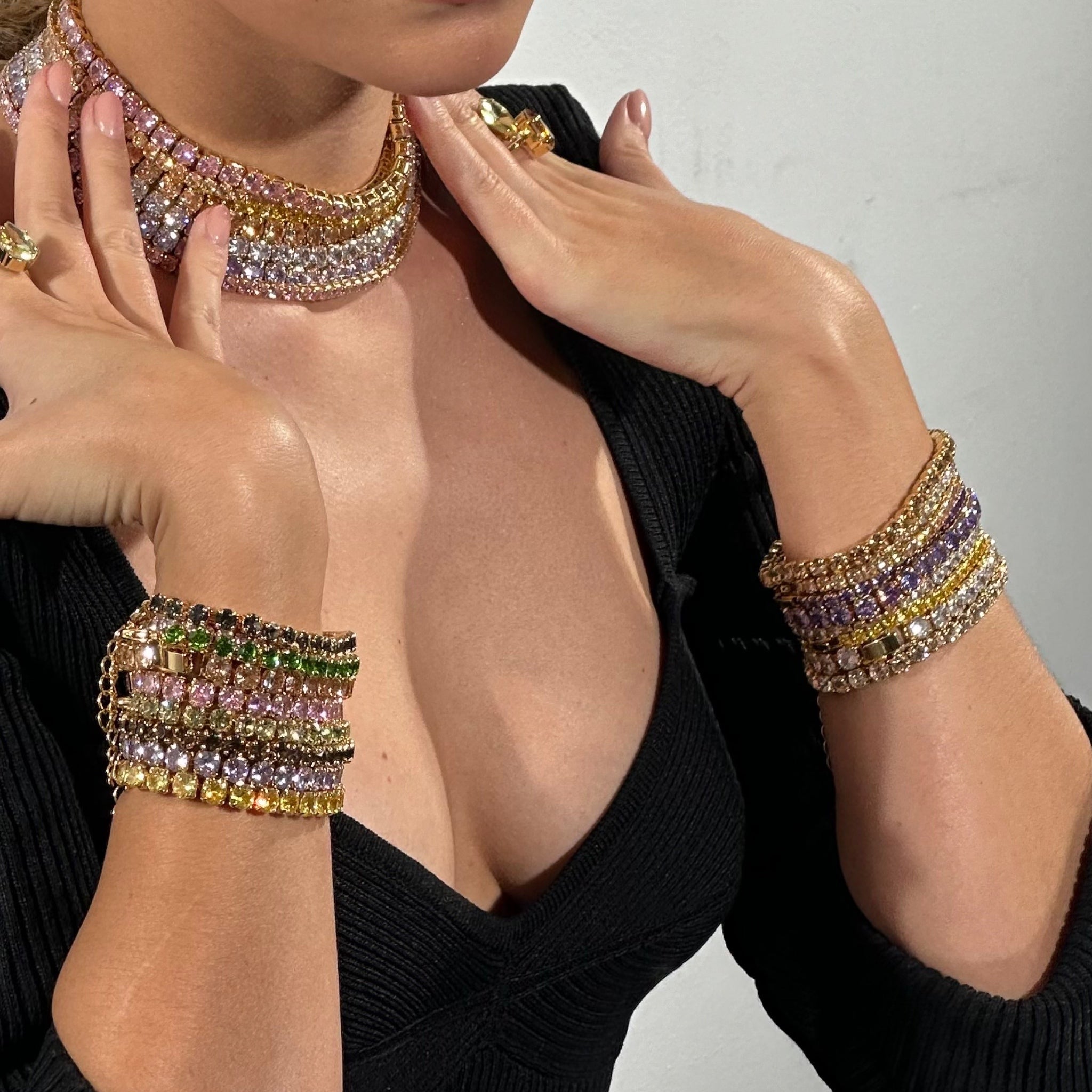 Pulsera Tenis Cristal Durazno - Piedra de Toque