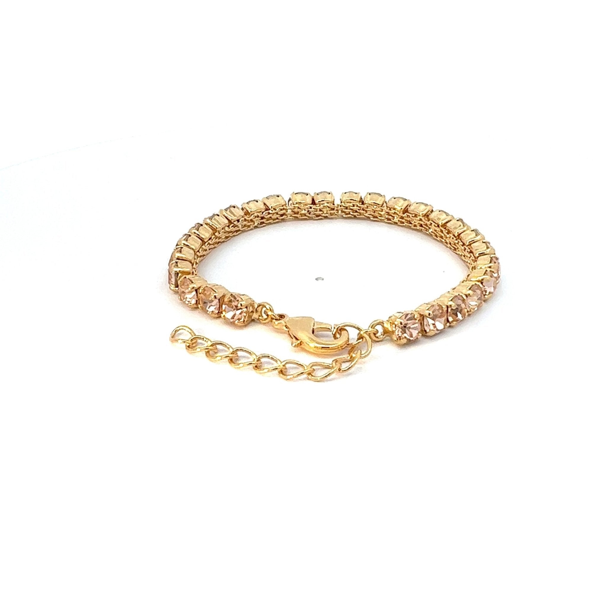 Pulsera Tenis Cristal Durazno - Piedra de Toque