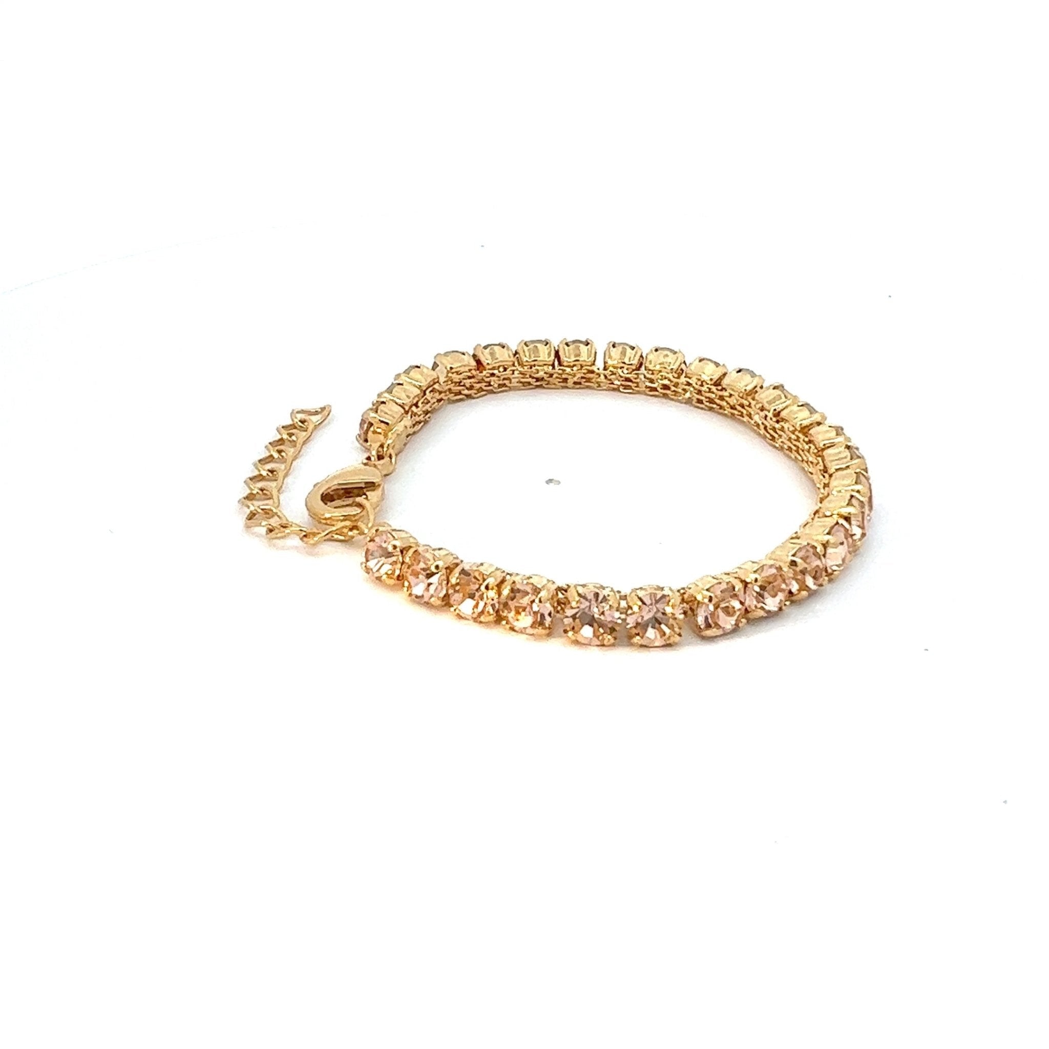 Pulsera Tenis Cristal Durazno - Piedra de Toque