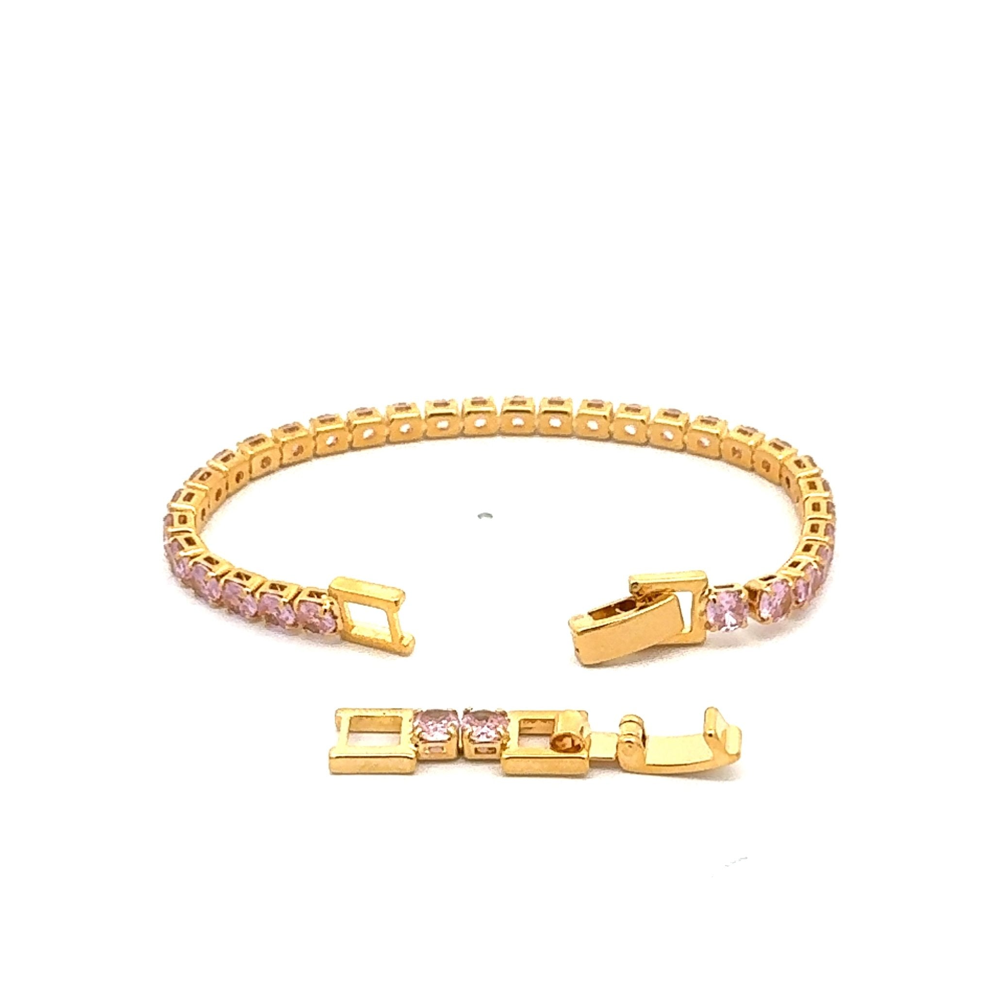 Pulsera Tenis Mediana Rosa Palo - Piedra de Toque