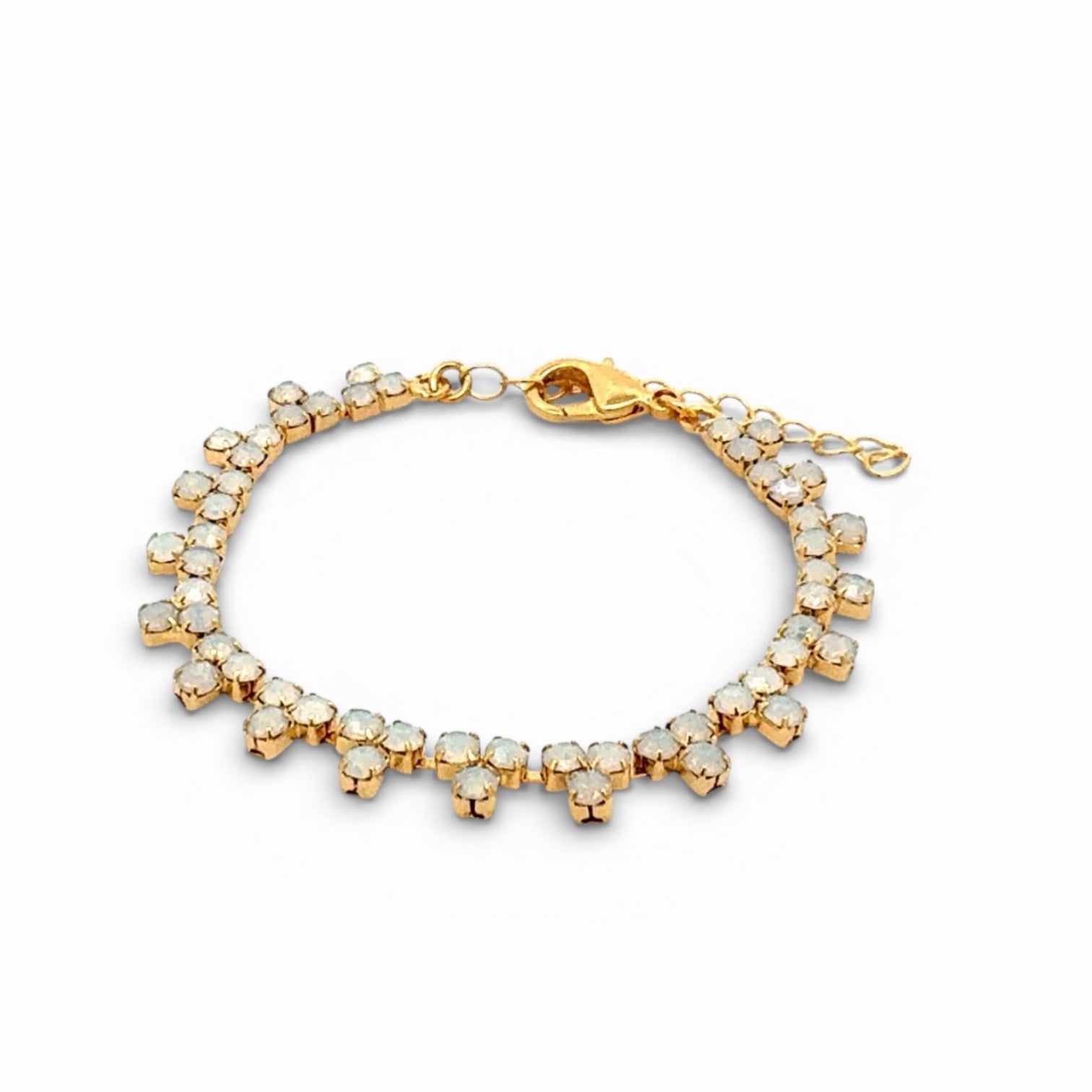 Pulsera Triángulos Ópalo Blanco - Piedra de Toque