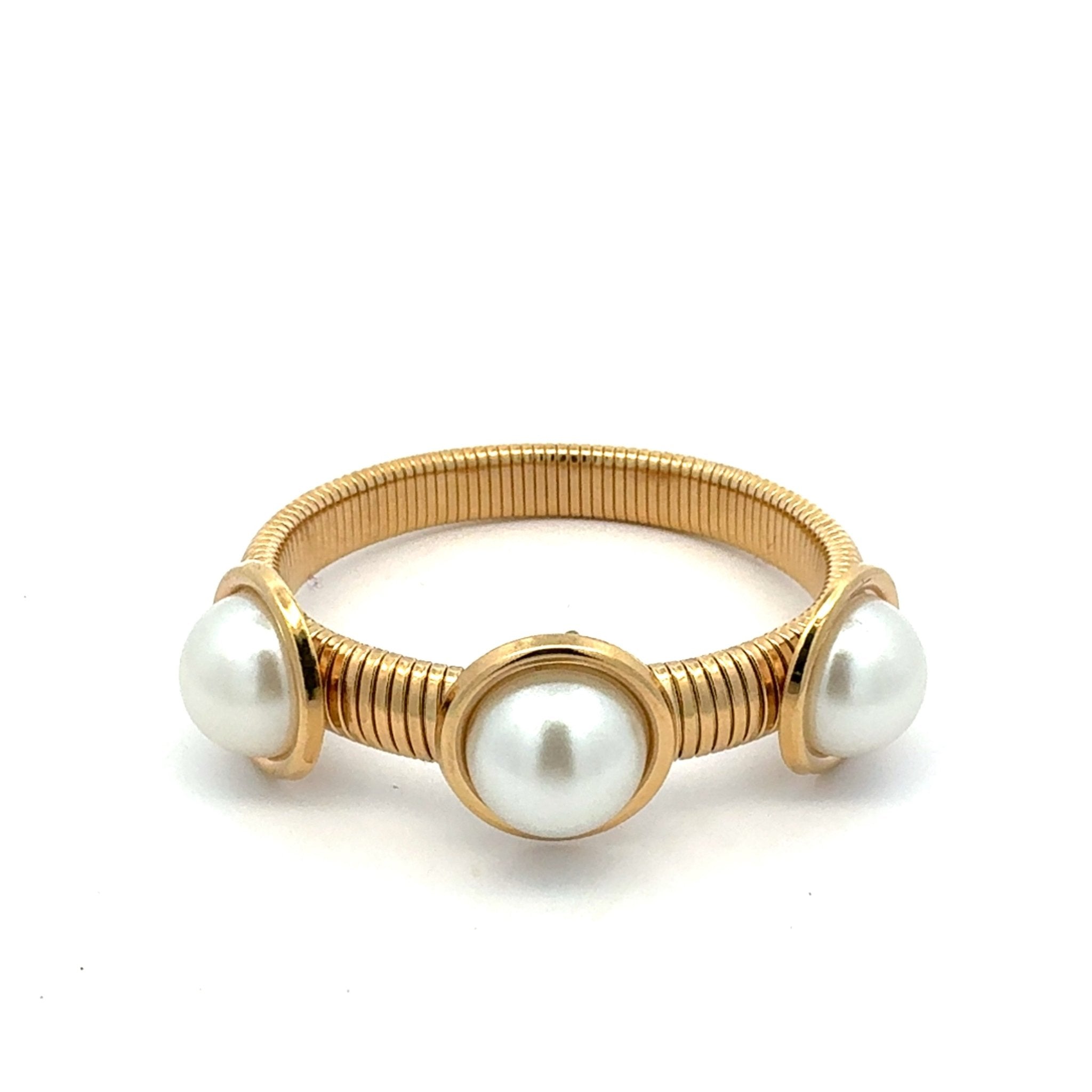 Pulsera Tubogás Triple Perla Circular - Piedra de Toque