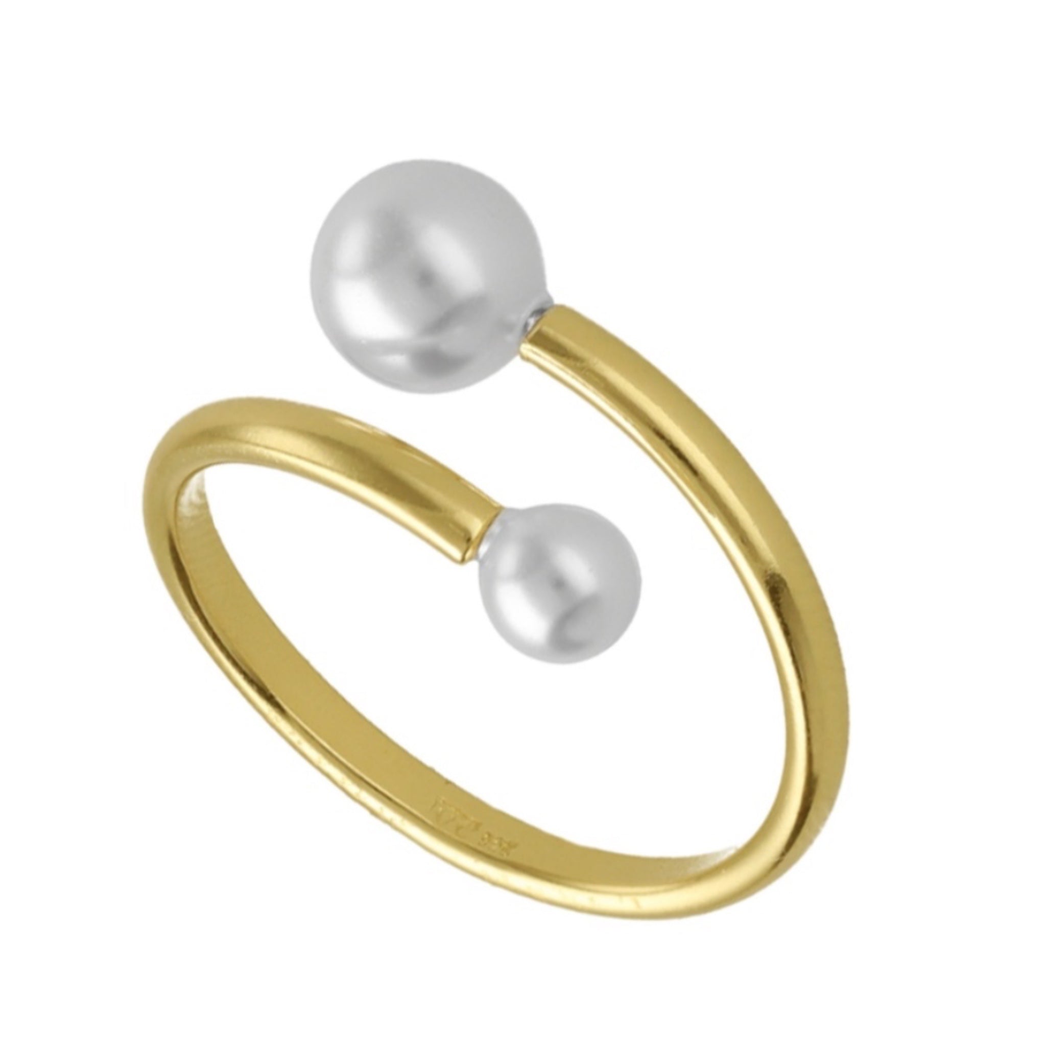 Sortija Abierta con Perlas - Piedra de Toque