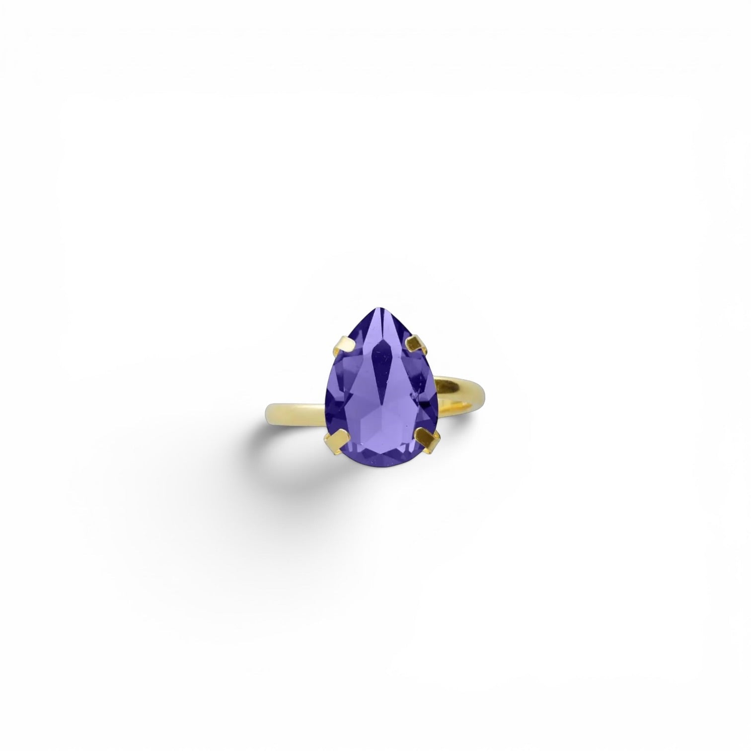 Sortija Ajustable Lágrima Tanzanita - Piedra de Toque
