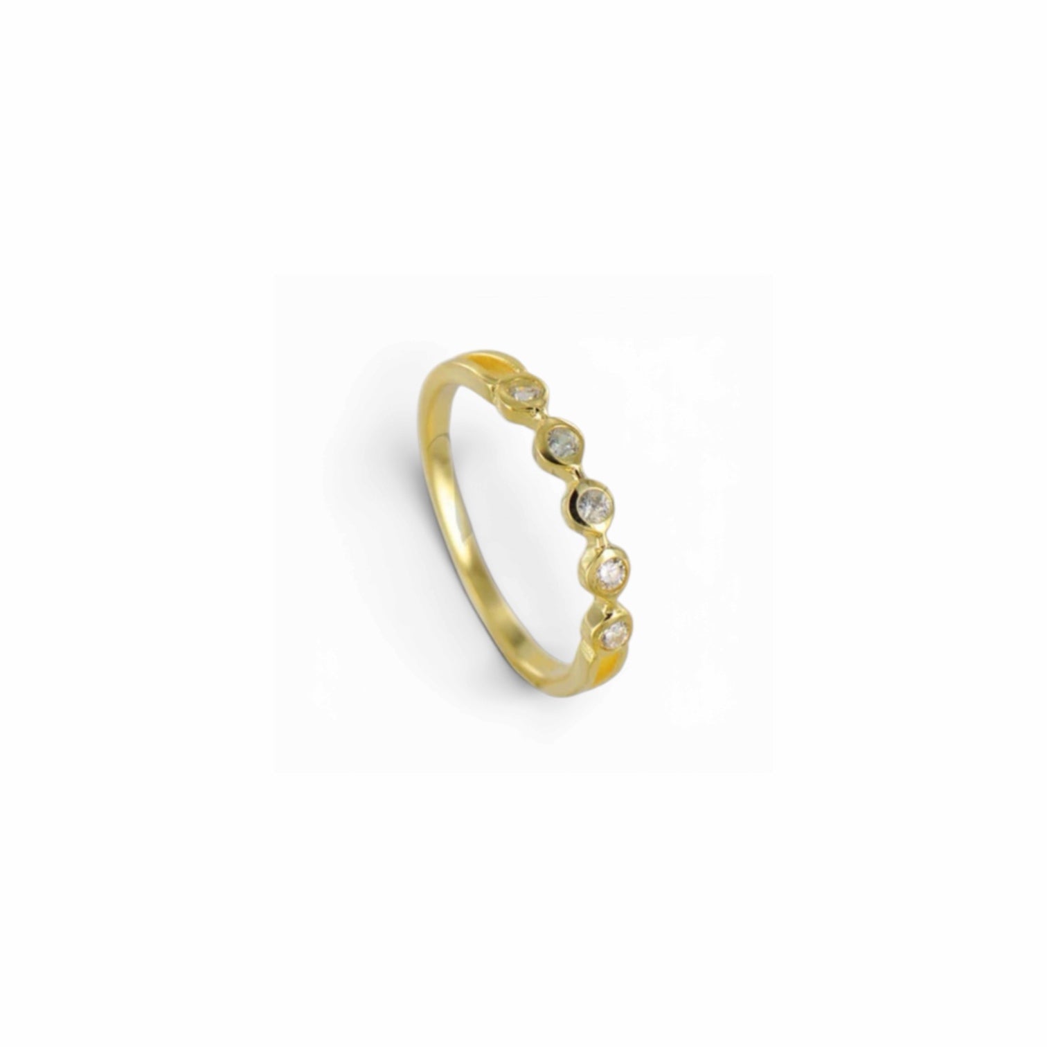 Sortija Cinco Circonitas Bezel - Piedra de Toque
