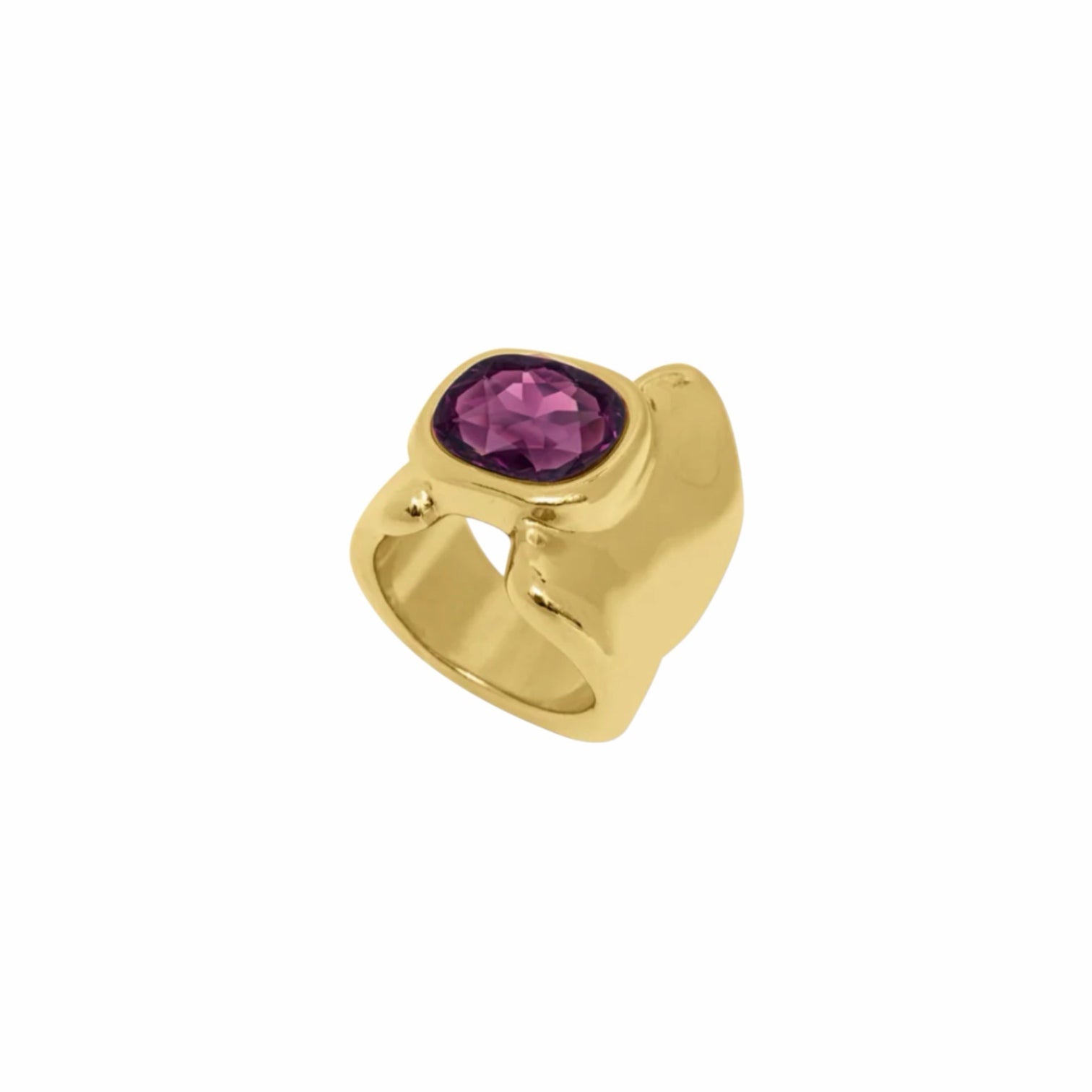 Sortija Cristal Amatista Cuadrado - Piedra de Toque