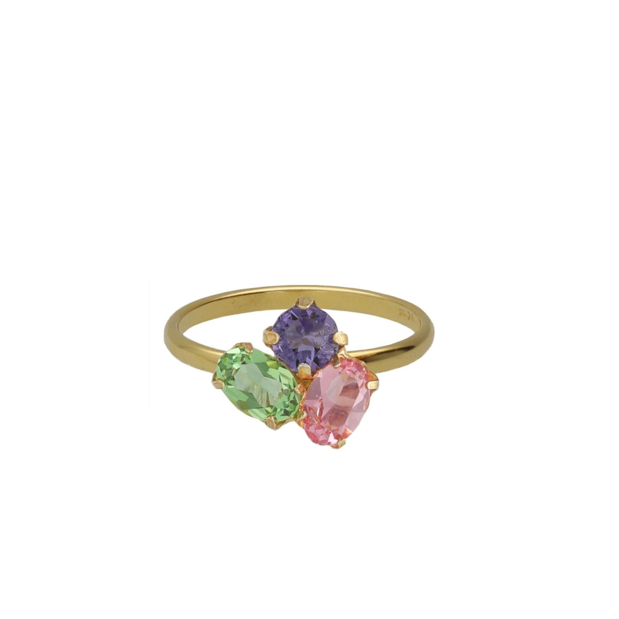 Sortija Cristales Multicolor - Piedra de Toque