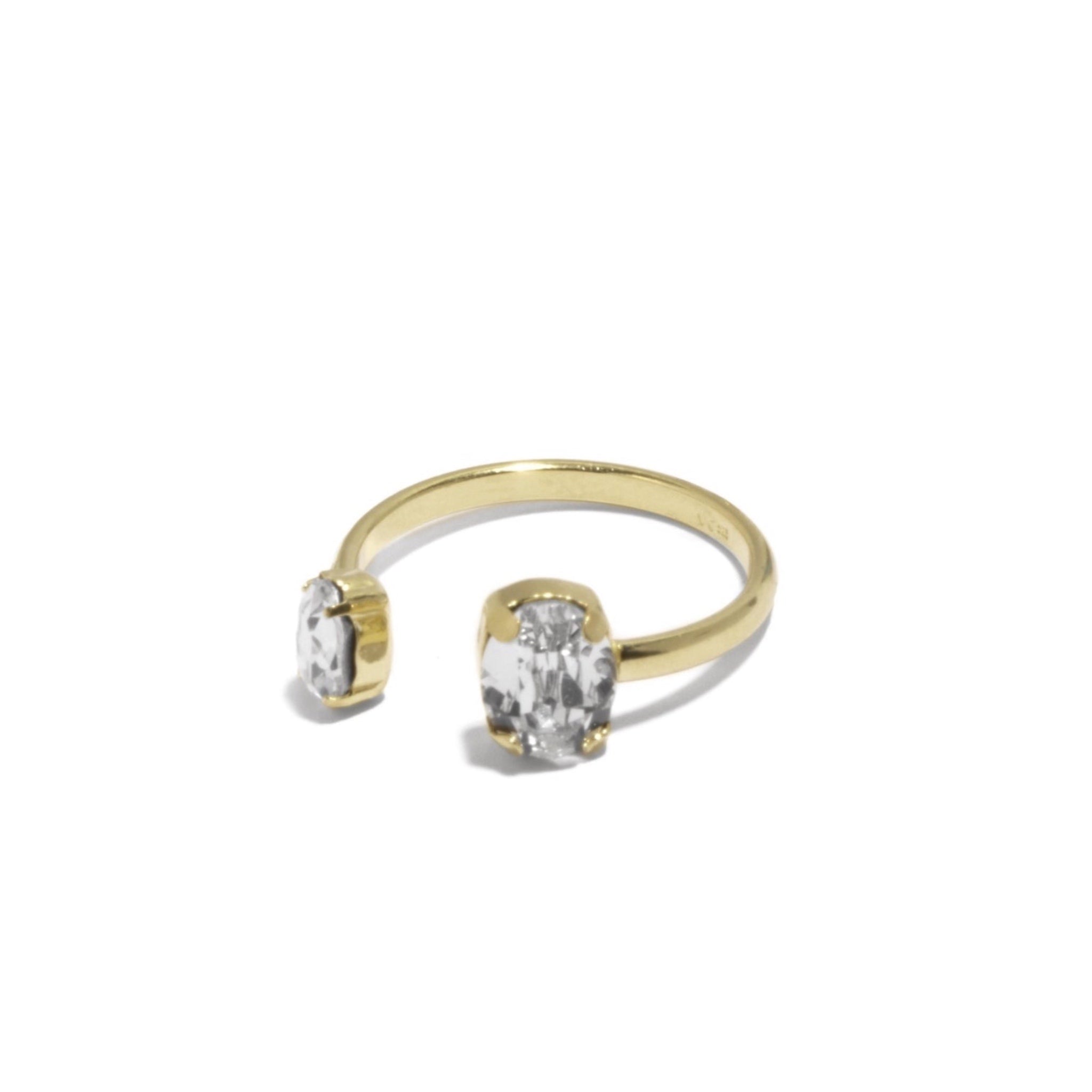 Sortija Doble Óvalos Oro - Piedra de Toque